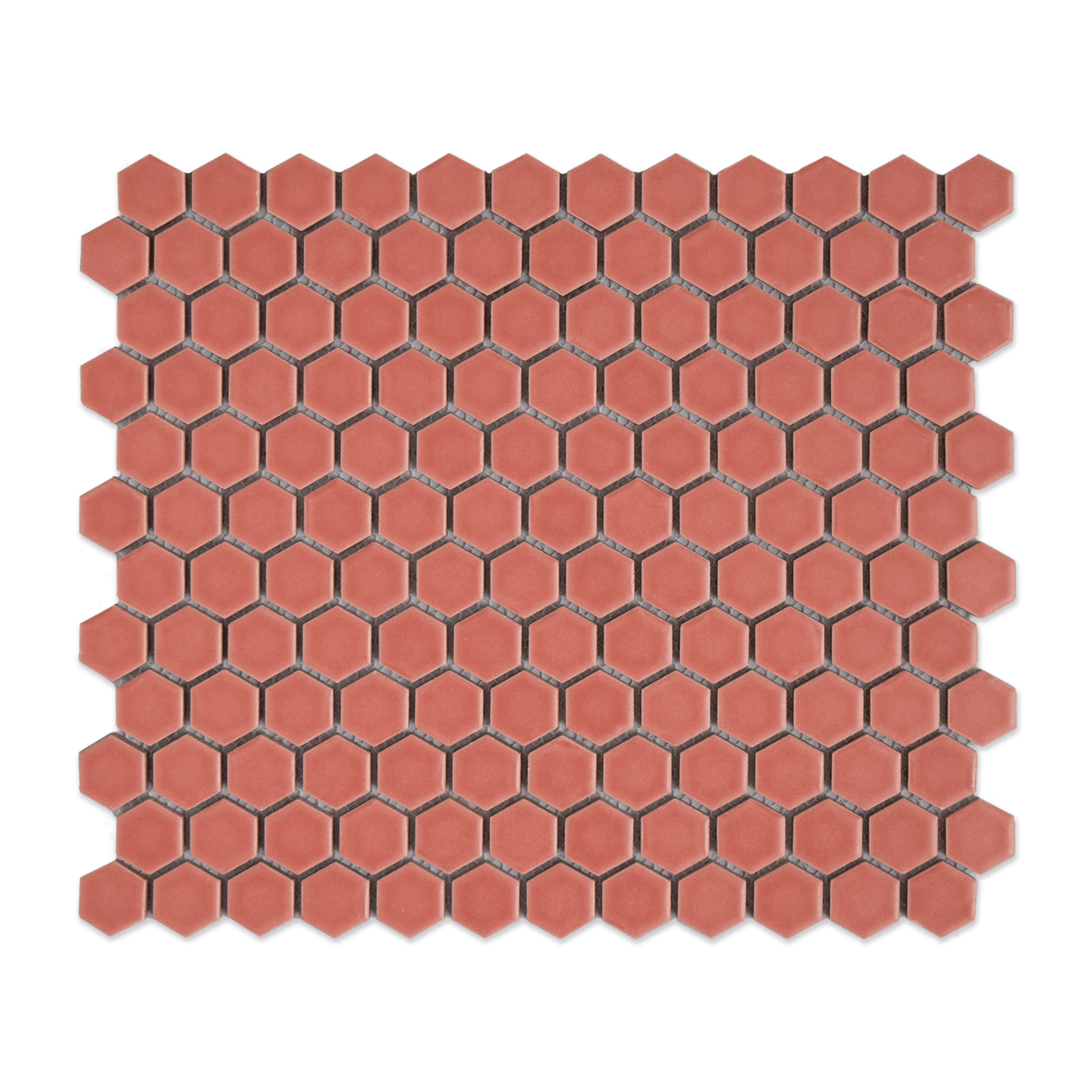 Sienna Red 1" Hexagon Matte Porcelain Mosaic Tile - Cemento Collection