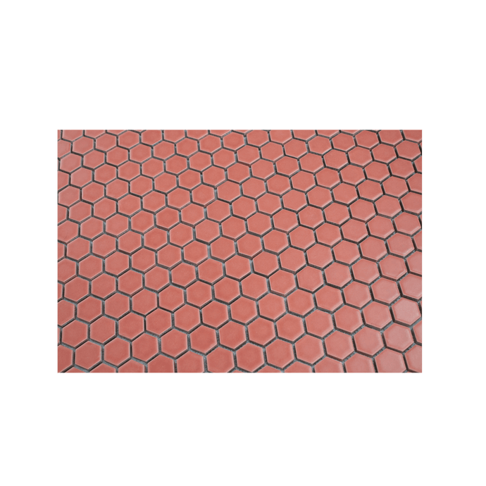 Sienna Red 1" Hexagon Matte Porcelain Mosaic Tile | Cemento Collection ...