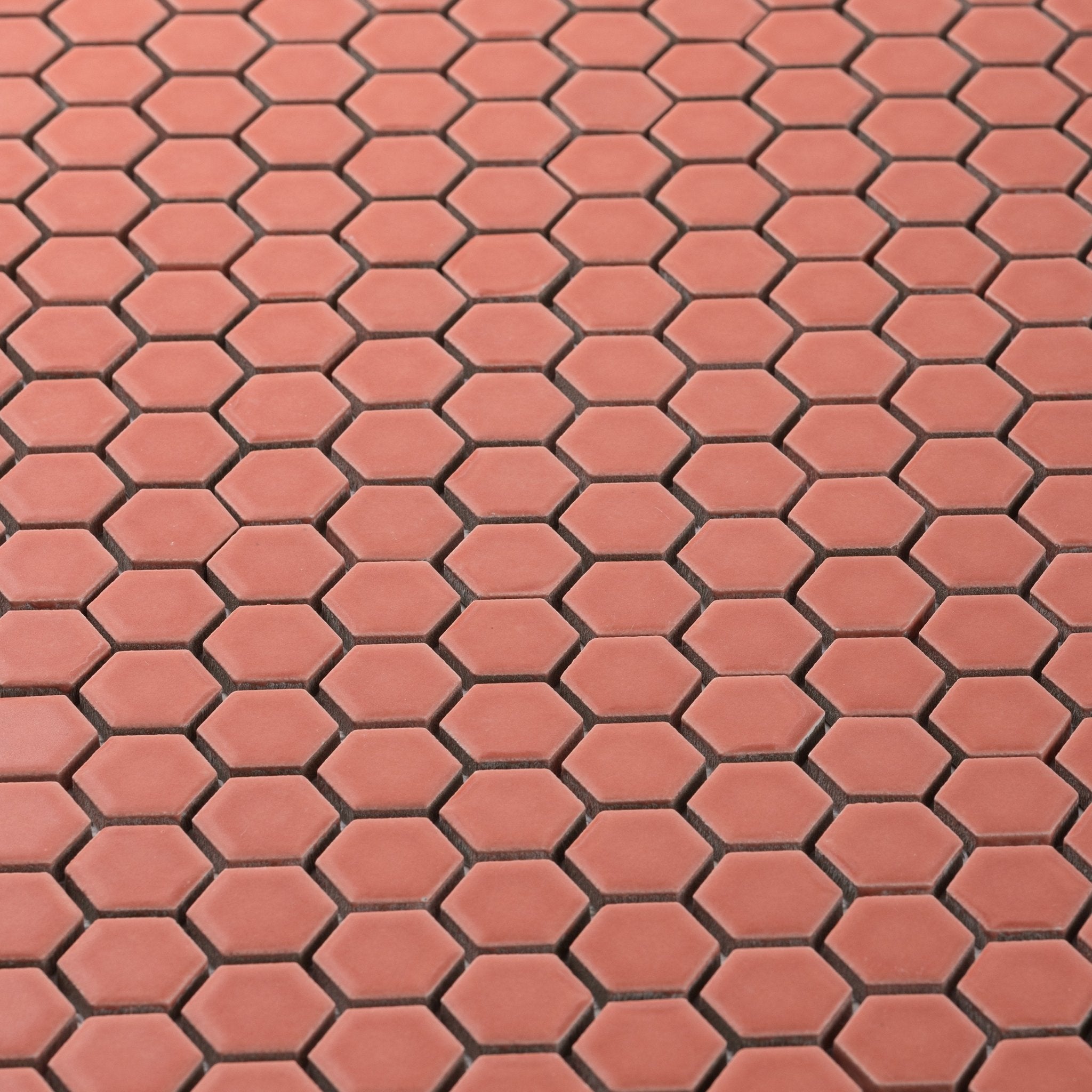 Sienna Red 1" Hexagon Matte Porcelain Mosaic Tile - Cemento Collection