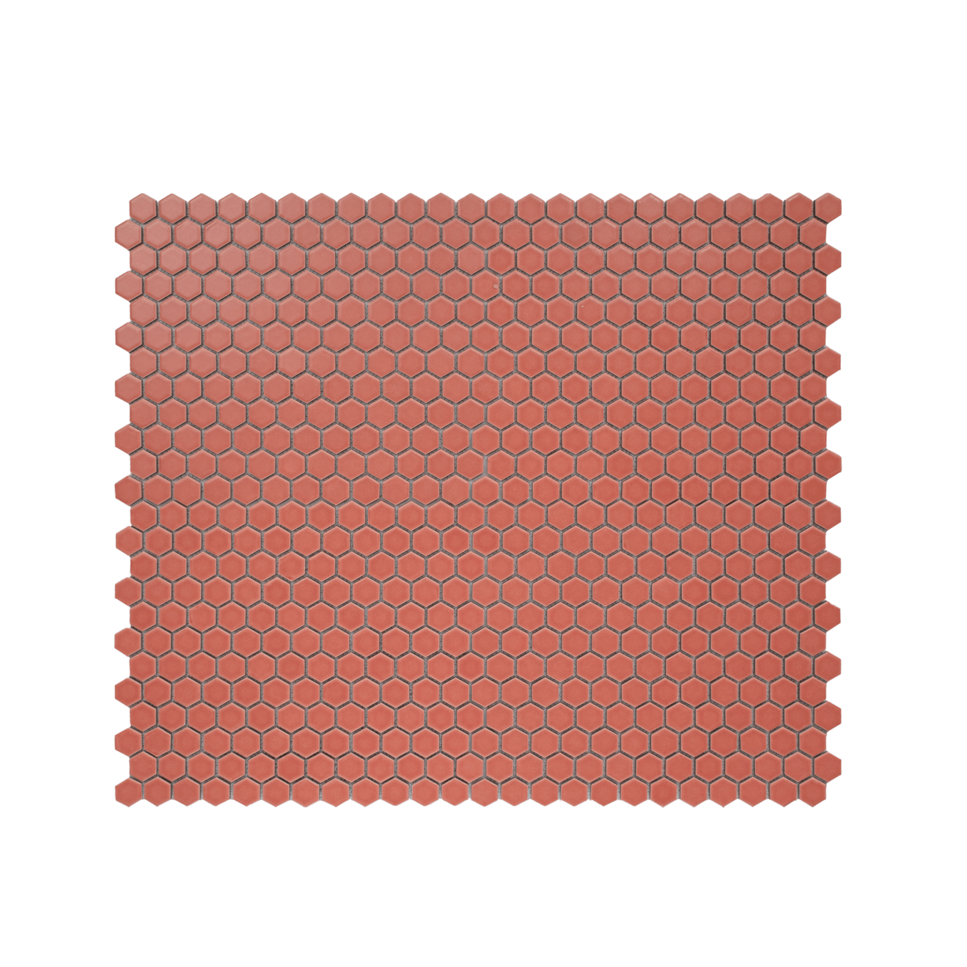 Sienna Red 1" Hexagon Matte Porcelain Mosaic Tile - Cemento Collection