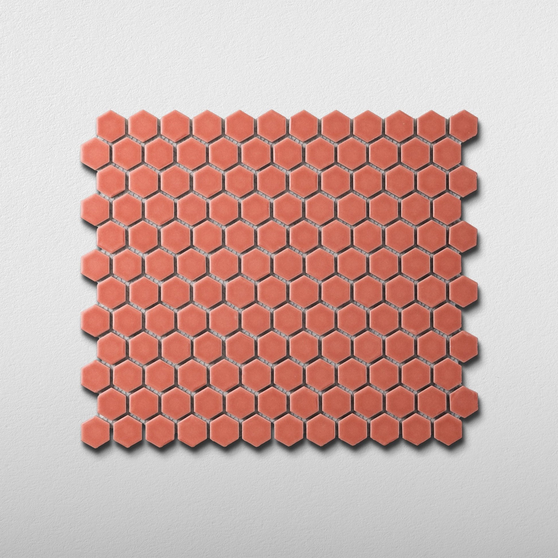 Sienna Red 1" Hexagon Matte Porcelain Mosaic Tile - Cemento Collection