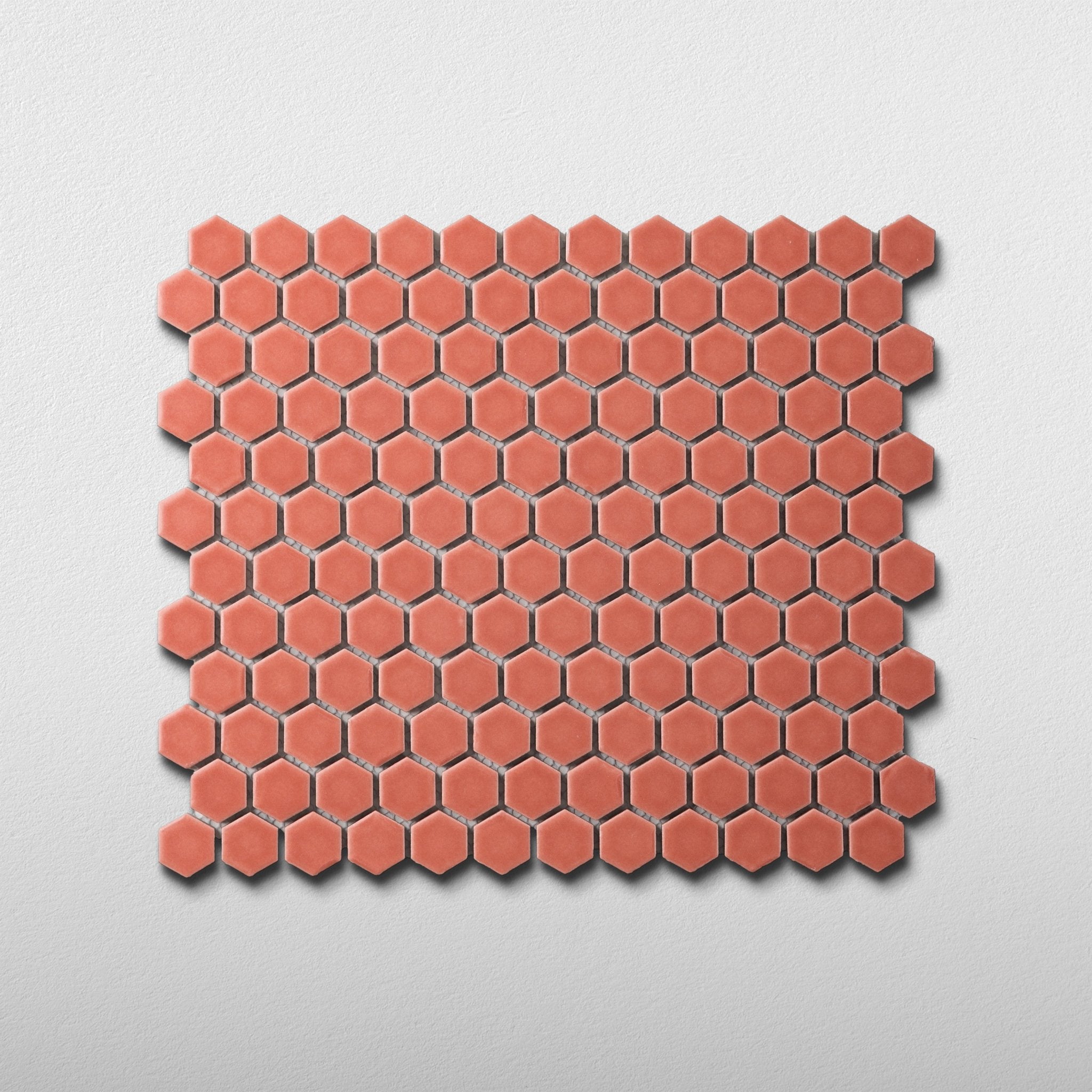 Sienna Red 1" Hexagon Matte Porcelain Mosaic Tile - Cemento Collection