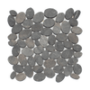 Smoke Grey Random Size Sliced Oval Pebble Stone Mosaic - Cemento Collection