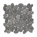 Smoke Grey Random Size Sliced Oval Pebble Stone Mosaic - Cemento Collection
