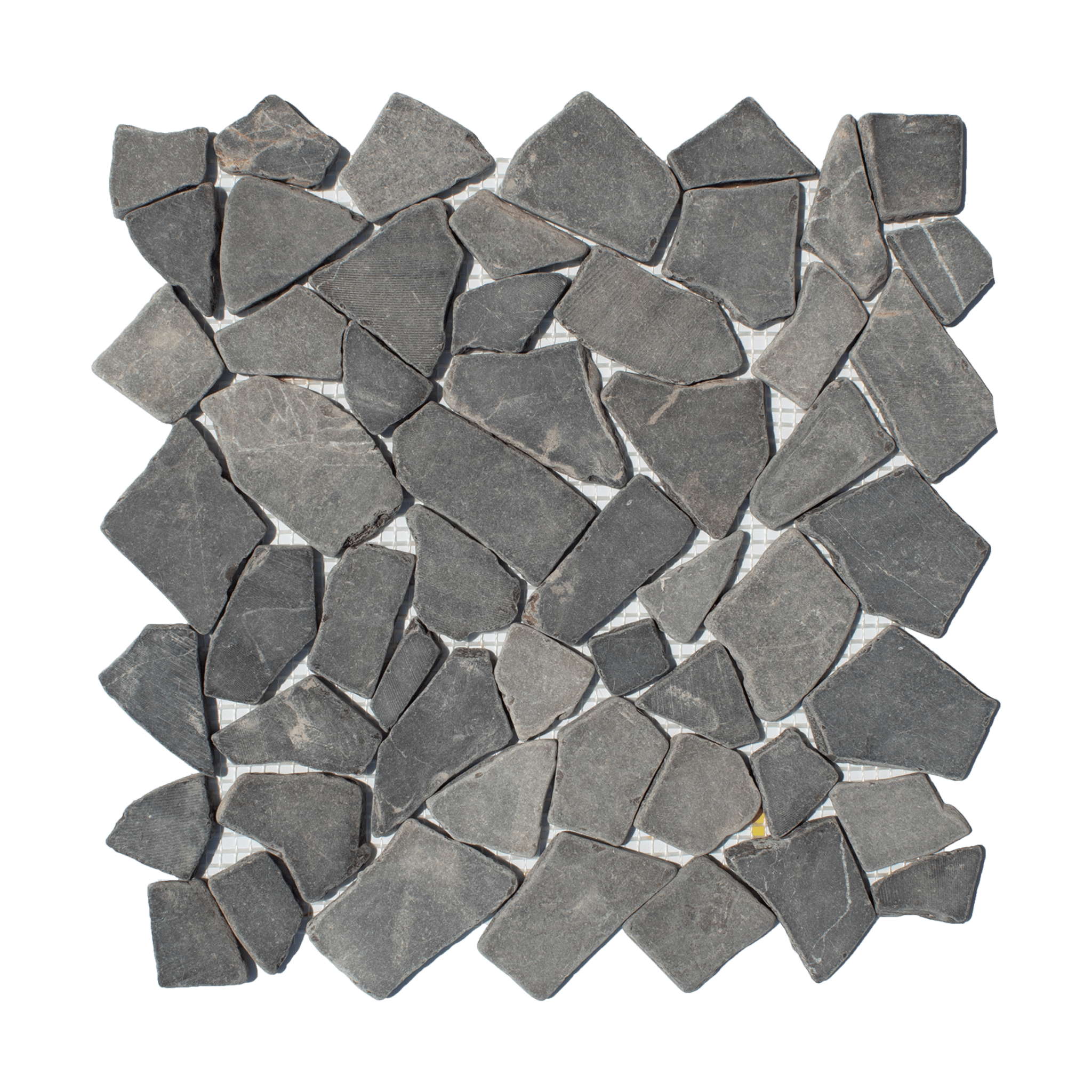 Smoke Grey Random Size Sliced Pebble Stone Mosaic - Cemento Collection