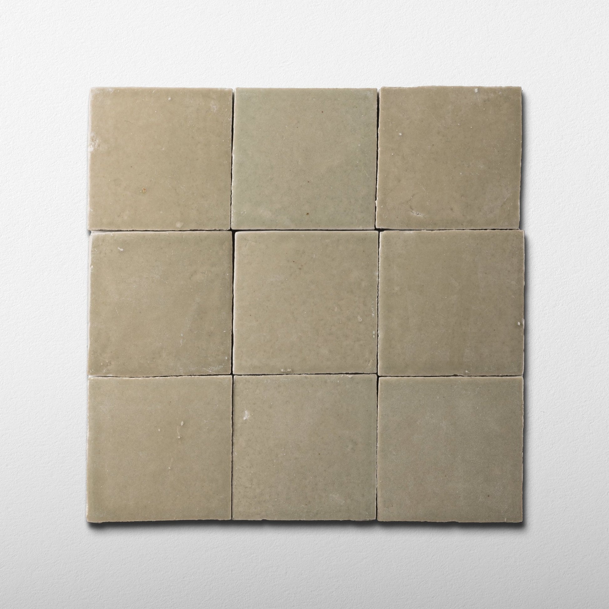 Stoneware 3.5x3.5 Barley Green Glossy Tile - Cemento Collection