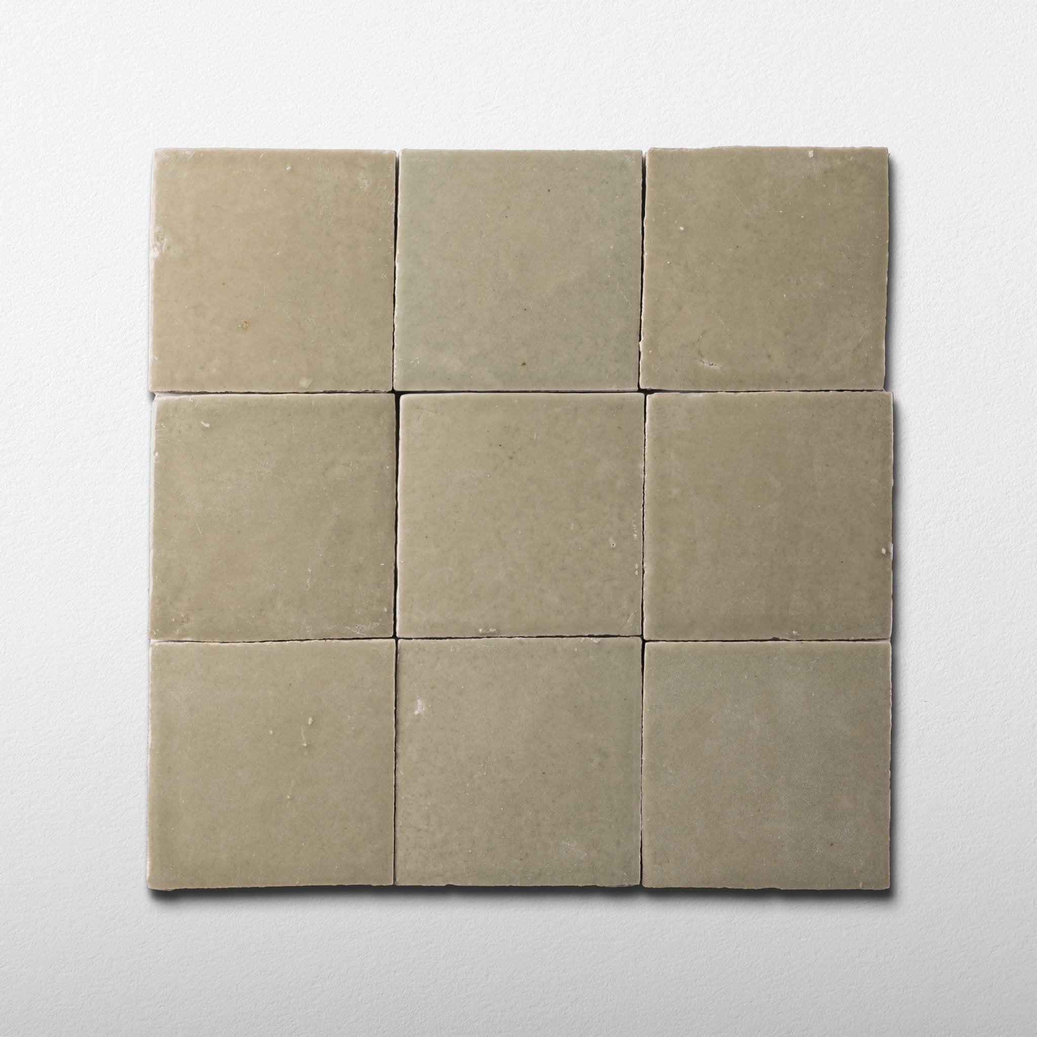 Stoneware 3.5x3.5 Barley Green Glossy Tile - Cemento Collection