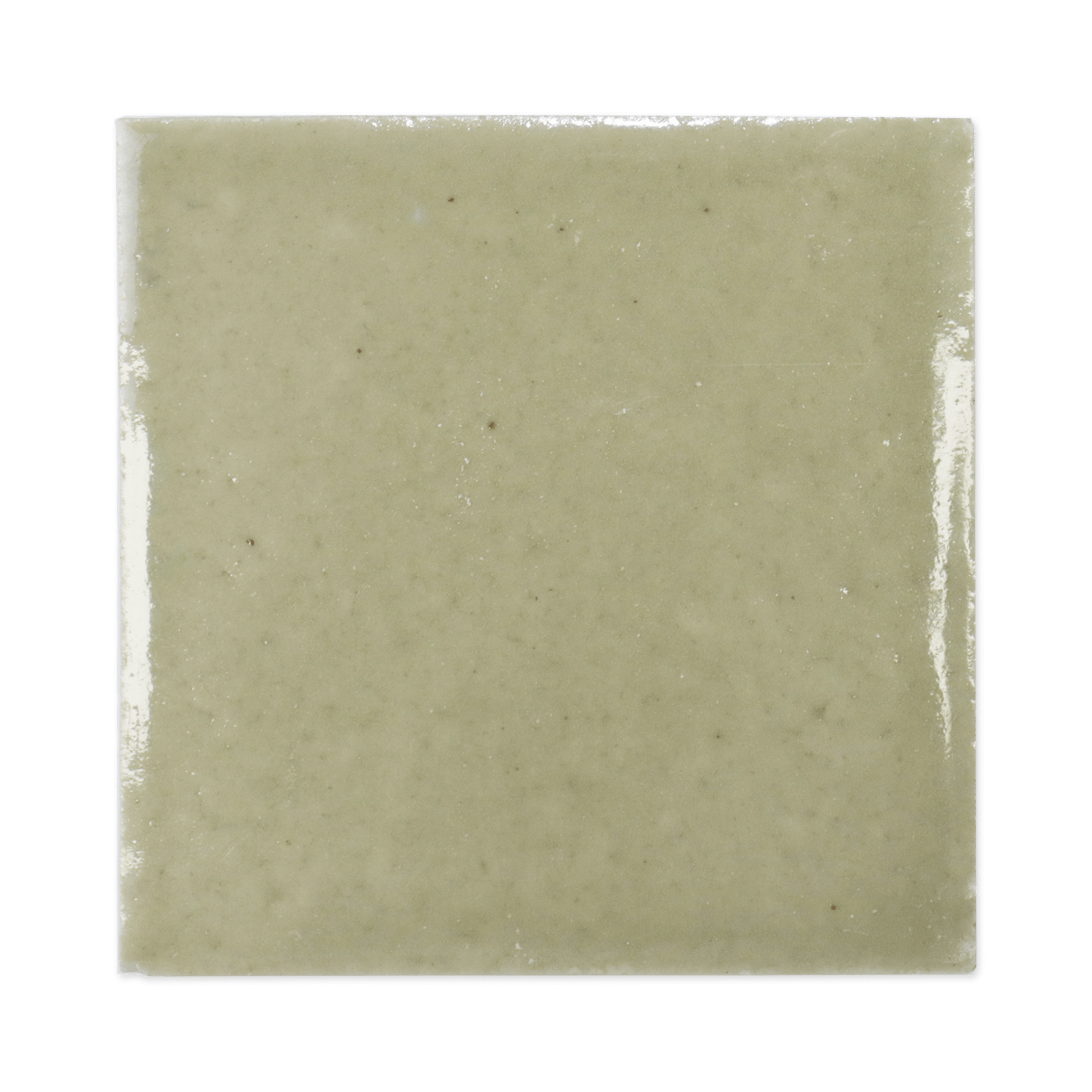 Stoneware 3.5x3.5 Barley Green Glossy Tile - Cemento Collection