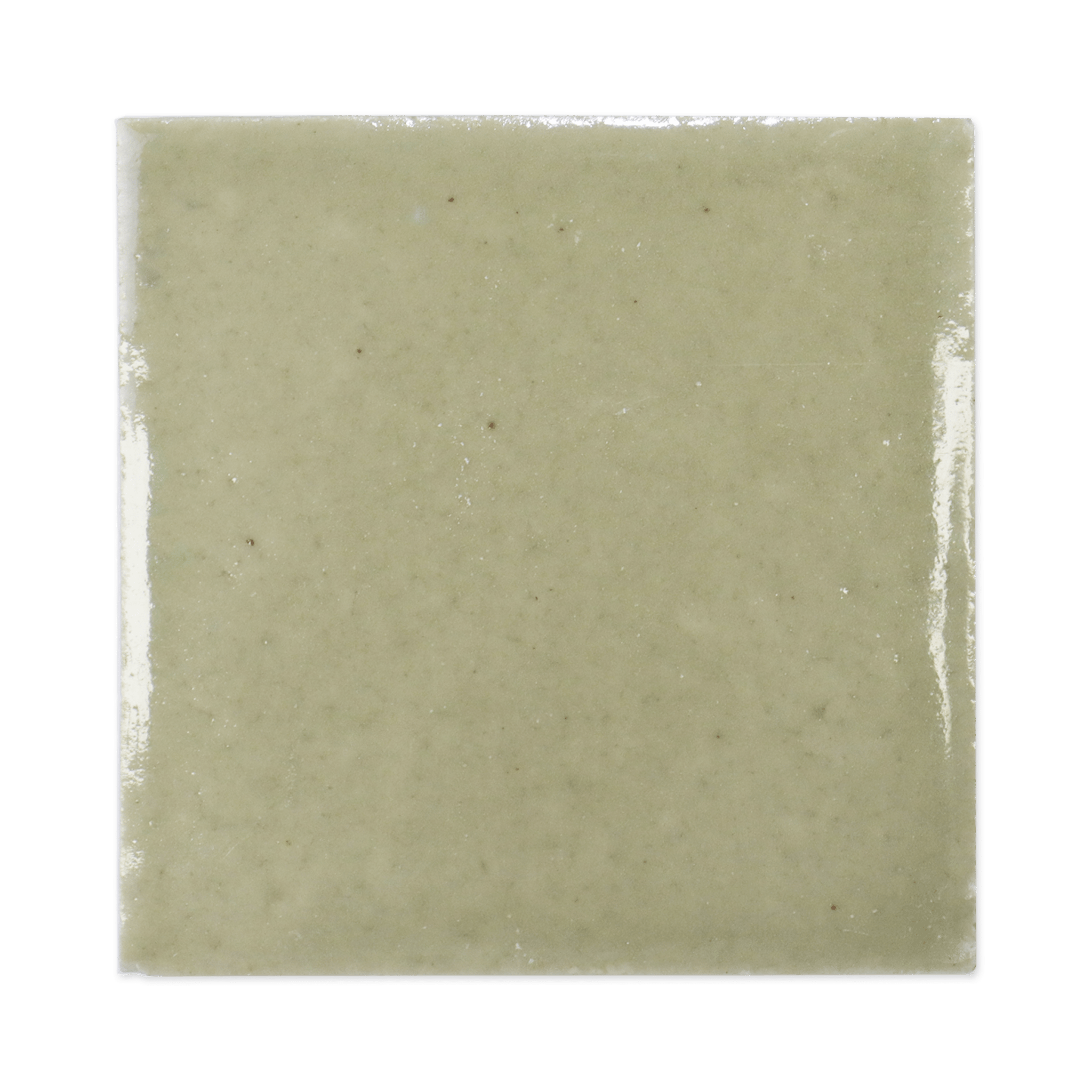 Stoneware 3.5x3.5 Barley Green Glossy Tile - Cemento Collection