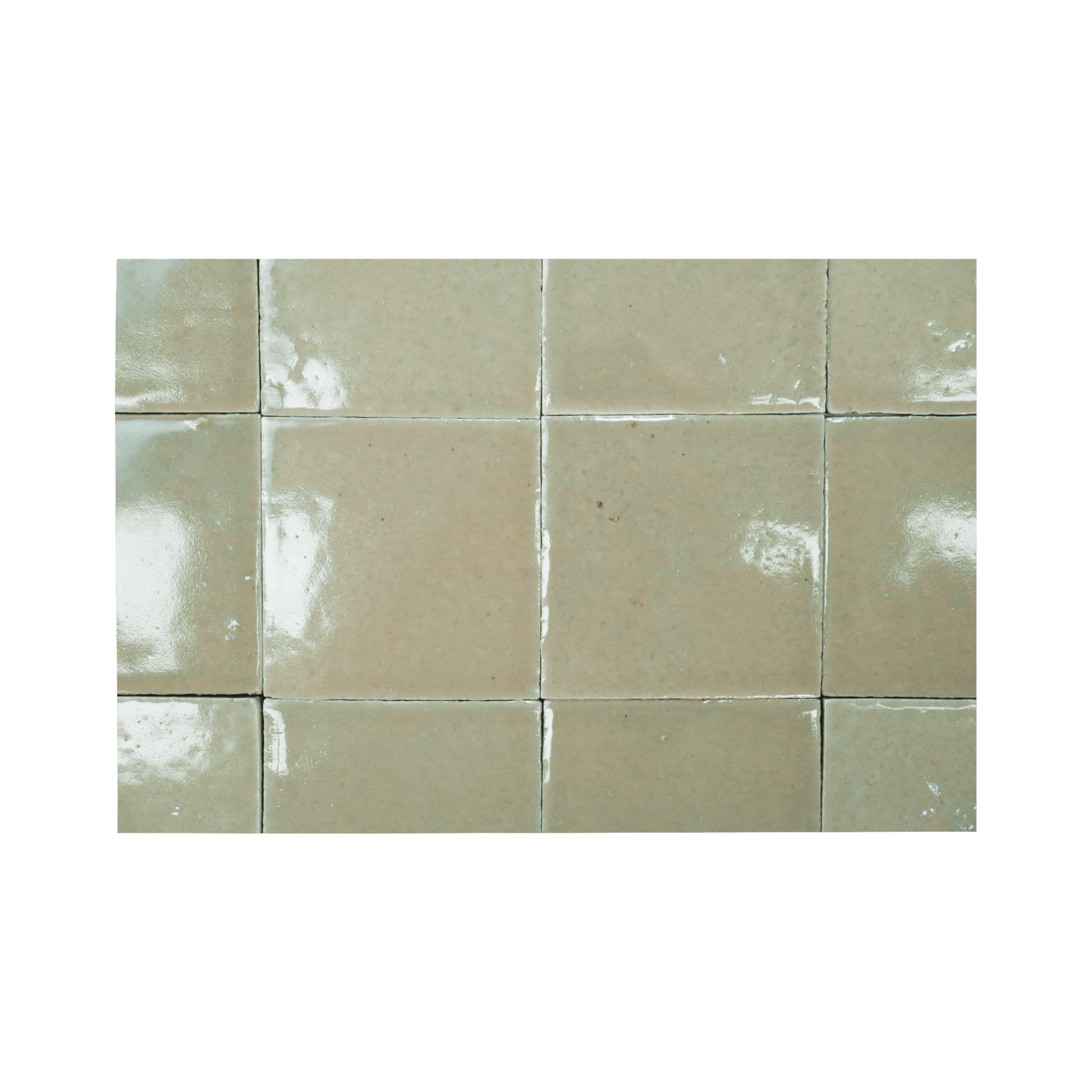 Stoneware 3.5x3.5 Barley Green Glossy Tile - Cemento Collection