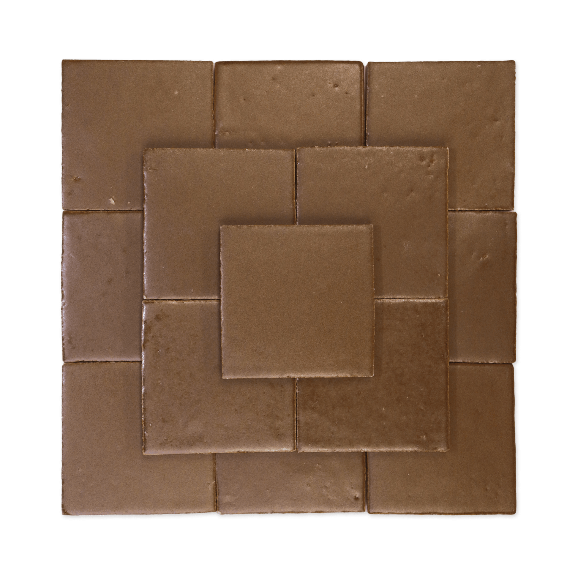 Stoneware 3.5x3.5 Cacao Brown Matte Tile - Cemento Collection