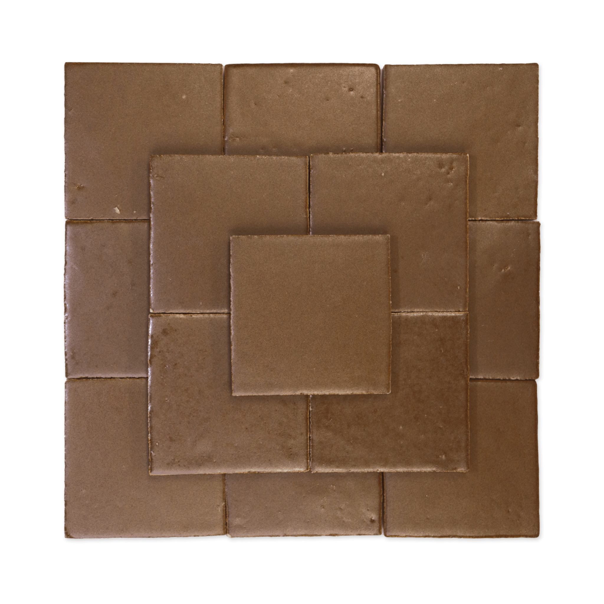 Stoneware 3.5x3.5 Cacao Brown Matte Tile - Cemento Collection