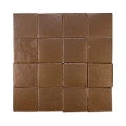 Stoneware 3.5x3.5 Cacao Brown Matte Tile - Cemento Collection