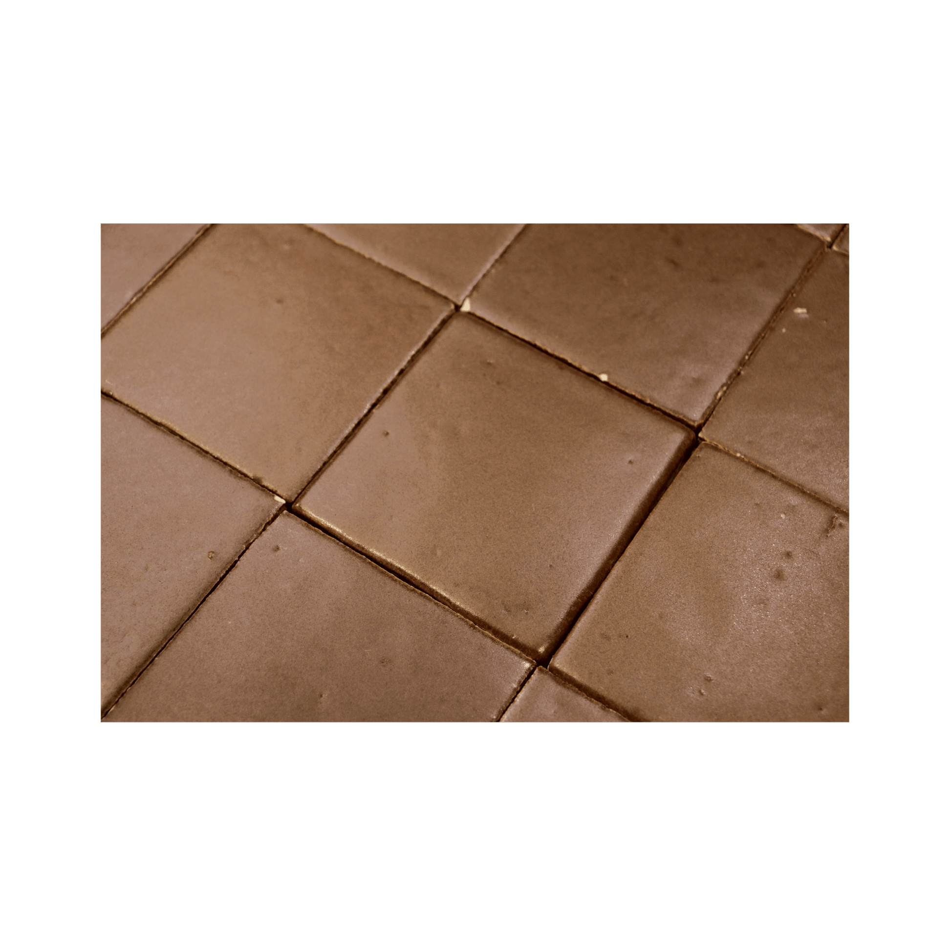 Stoneware 3.5x3.5 Cacao Brown Matte Tile - Cemento Collection