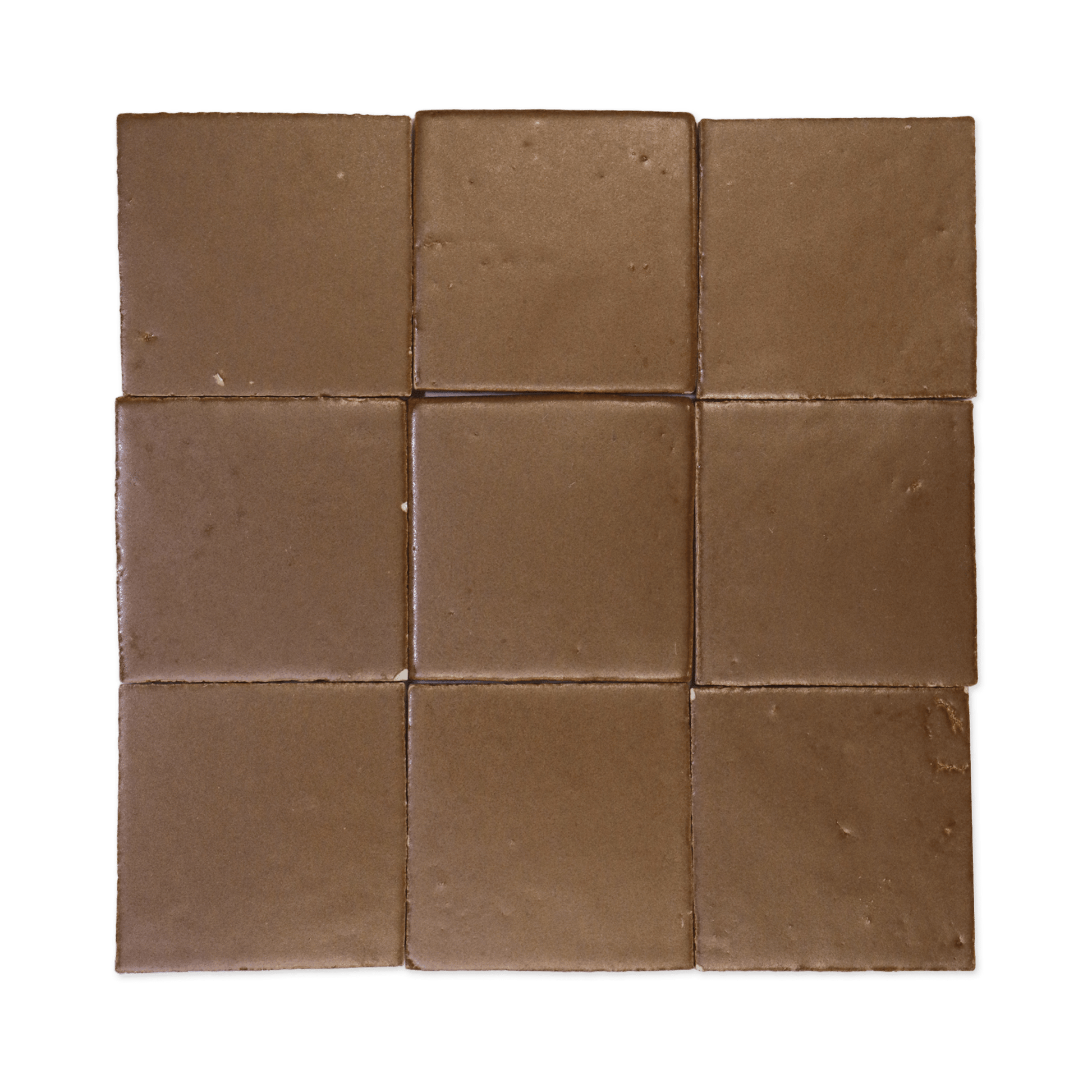Stoneware 3.5x3.5 Cacao Brown Matte Tile - Cemento Collection