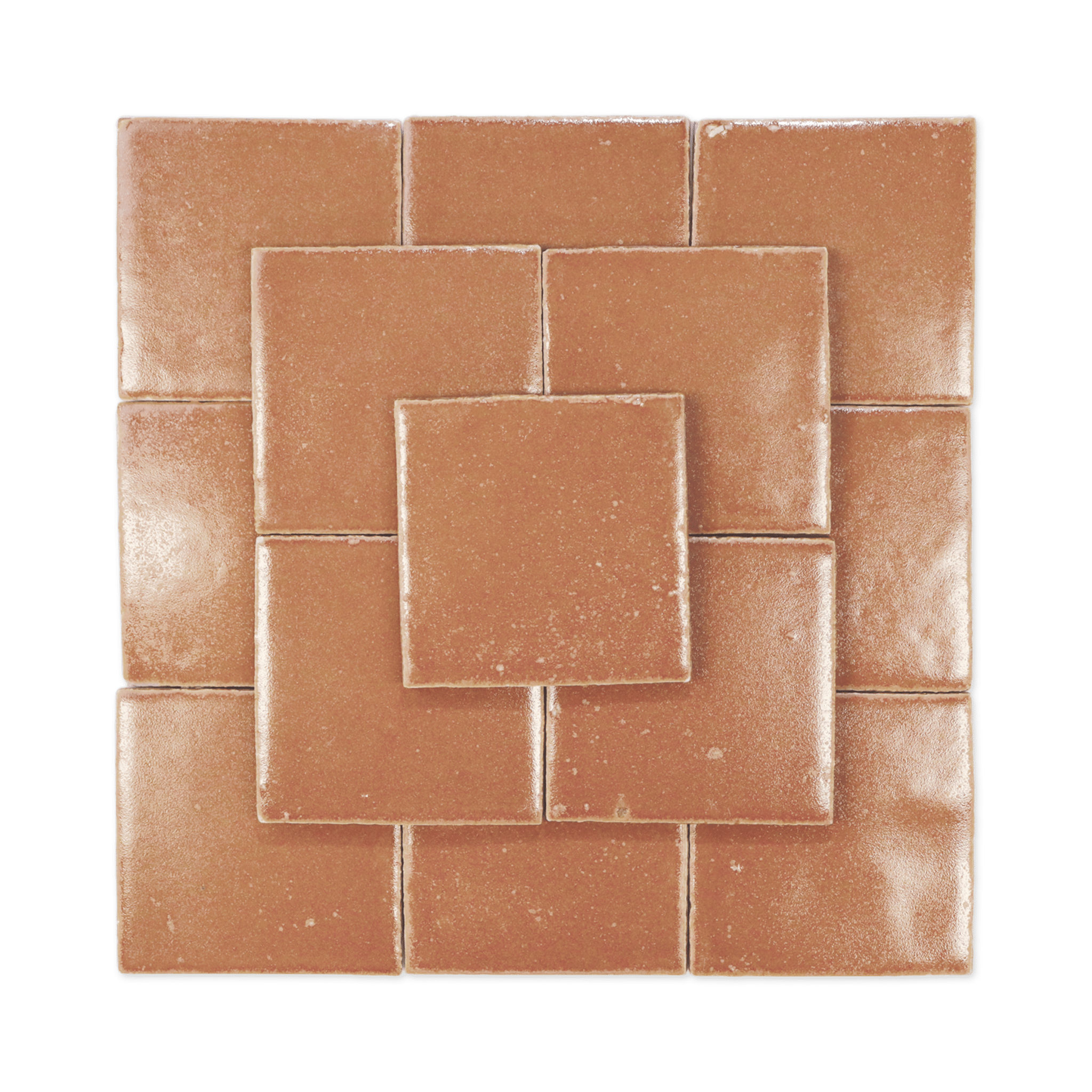 Stoneware 3.5x3.5 Cinnamon Brown Glossy Tile - Cemento Collection