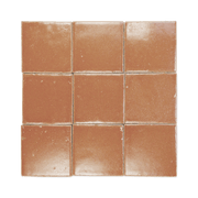 Stoneware 3.5x3.5 Cinnamon Brown Glossy Tile - Cemento Collection