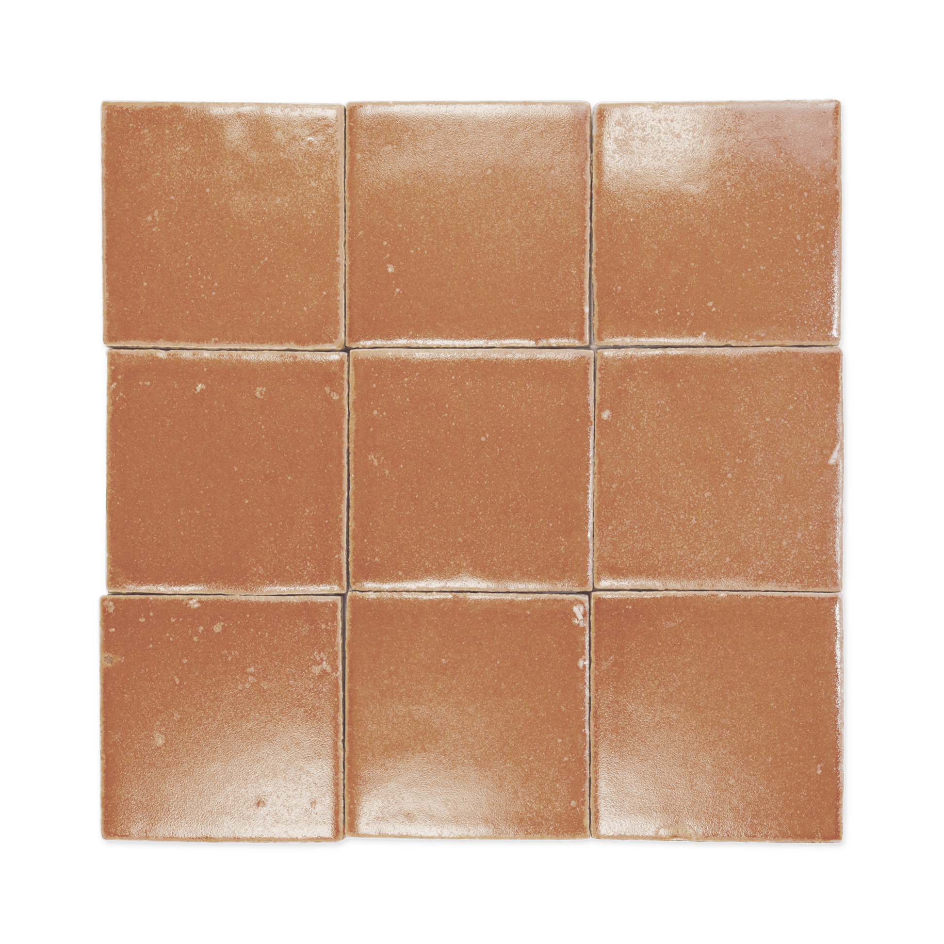 Stoneware 3.5x3.5 Cinnamon Brown Glossy Tile - Cemento Collection