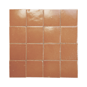 Stoneware 3.5x3.5 Cinnamon Brown Glossy Tile - Cemento Collection
