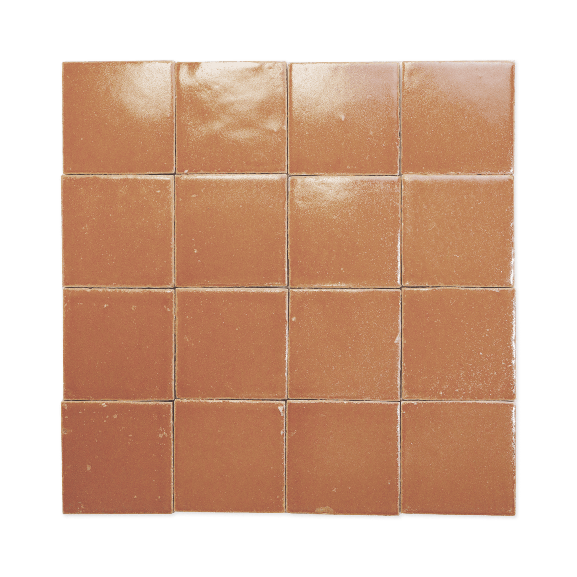 Stoneware 3.5x3.5 Cinnamon Brown Glossy Tile - Cemento Collection