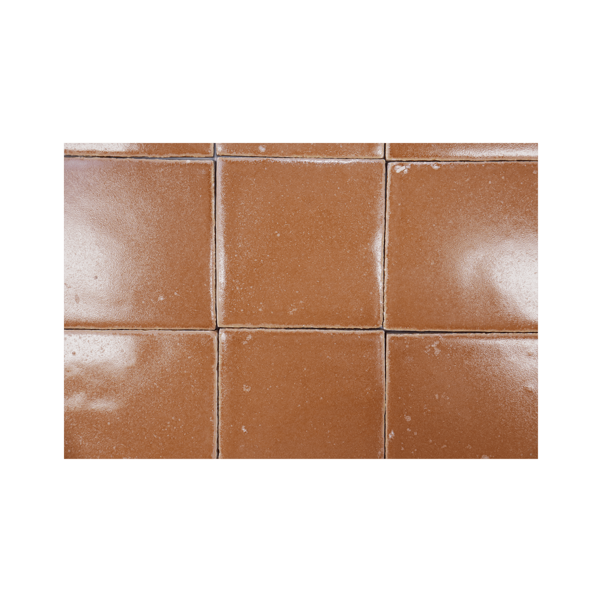 Stoneware 3.5x3.5 Cinnamon Brown Glossy Tile - Cemento Collection