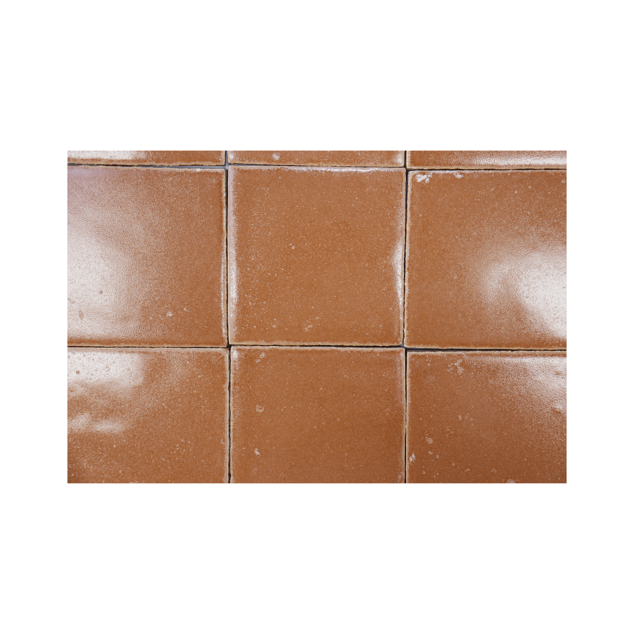 Stoneware 3.5x3.5 Cinnamon Brown Glossy Tile - Cemento Collection