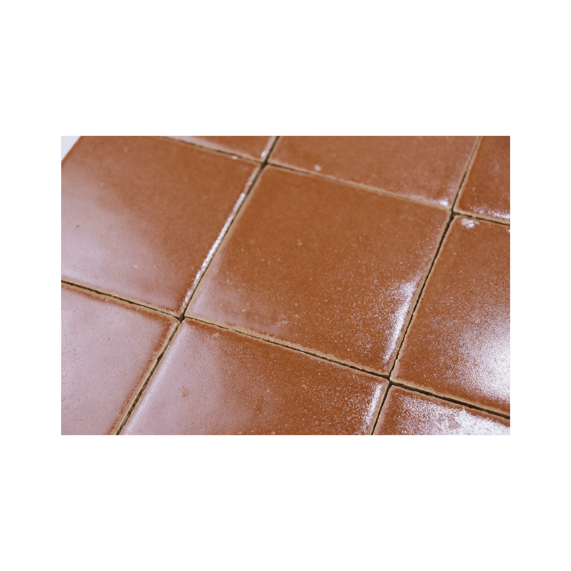 Stoneware 3.5x3.5 Cinnamon Brown Glossy Tile - Cemento Collection