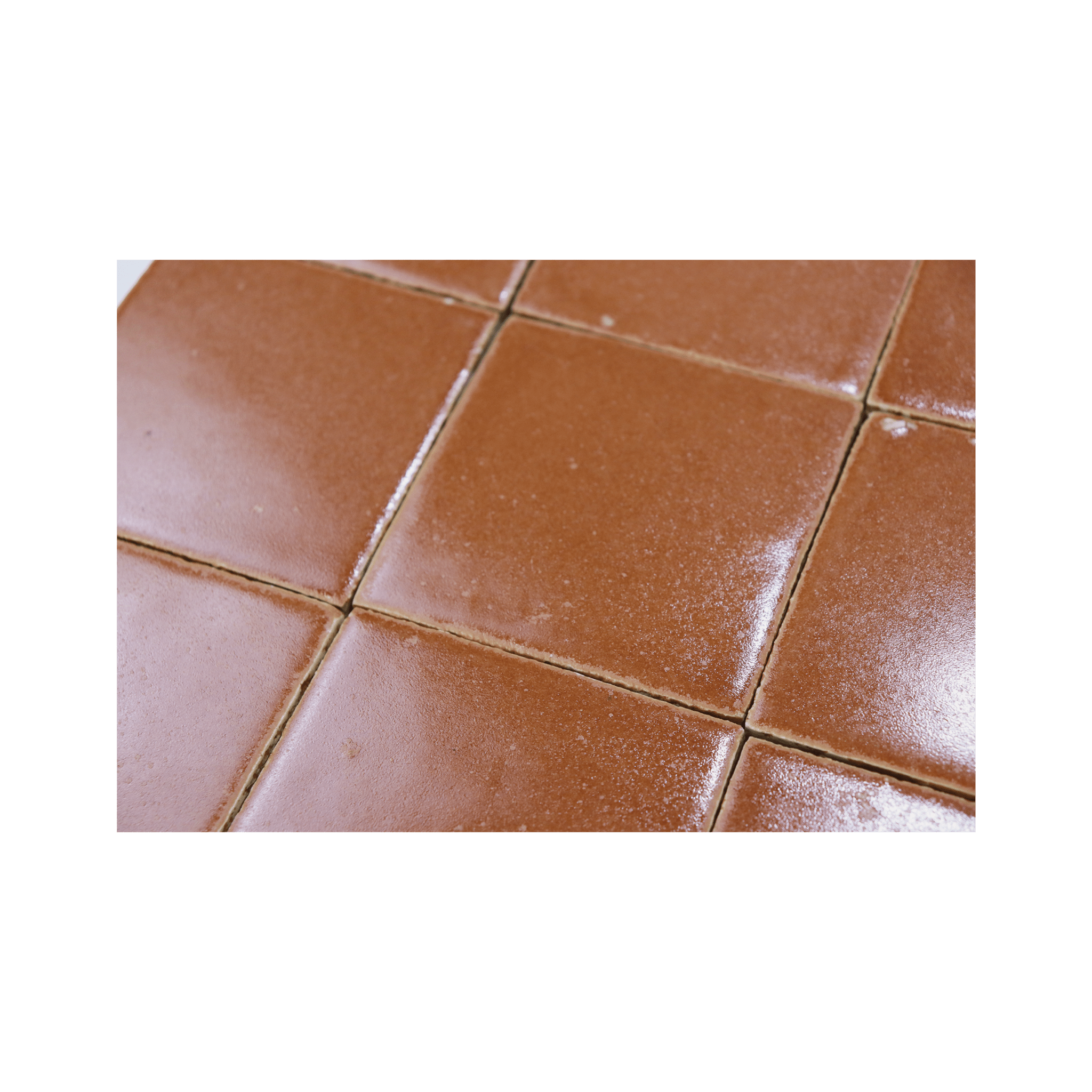Stoneware 3.5x3.5 Cinnamon Brown Glossy Tile - Cemento Collection