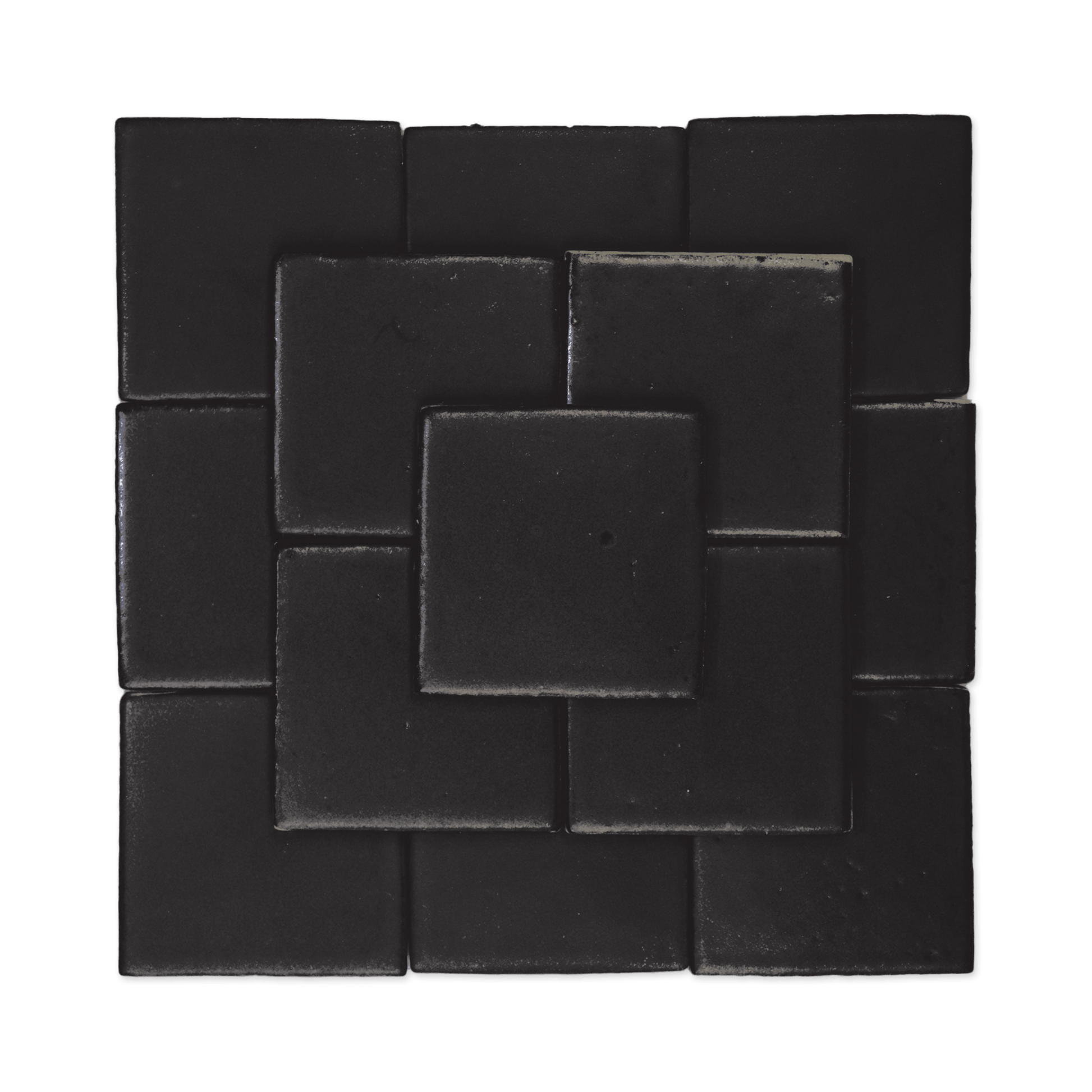 Stoneware 3.5x3.5 Coal Black Matte Tile - Cemento Collection