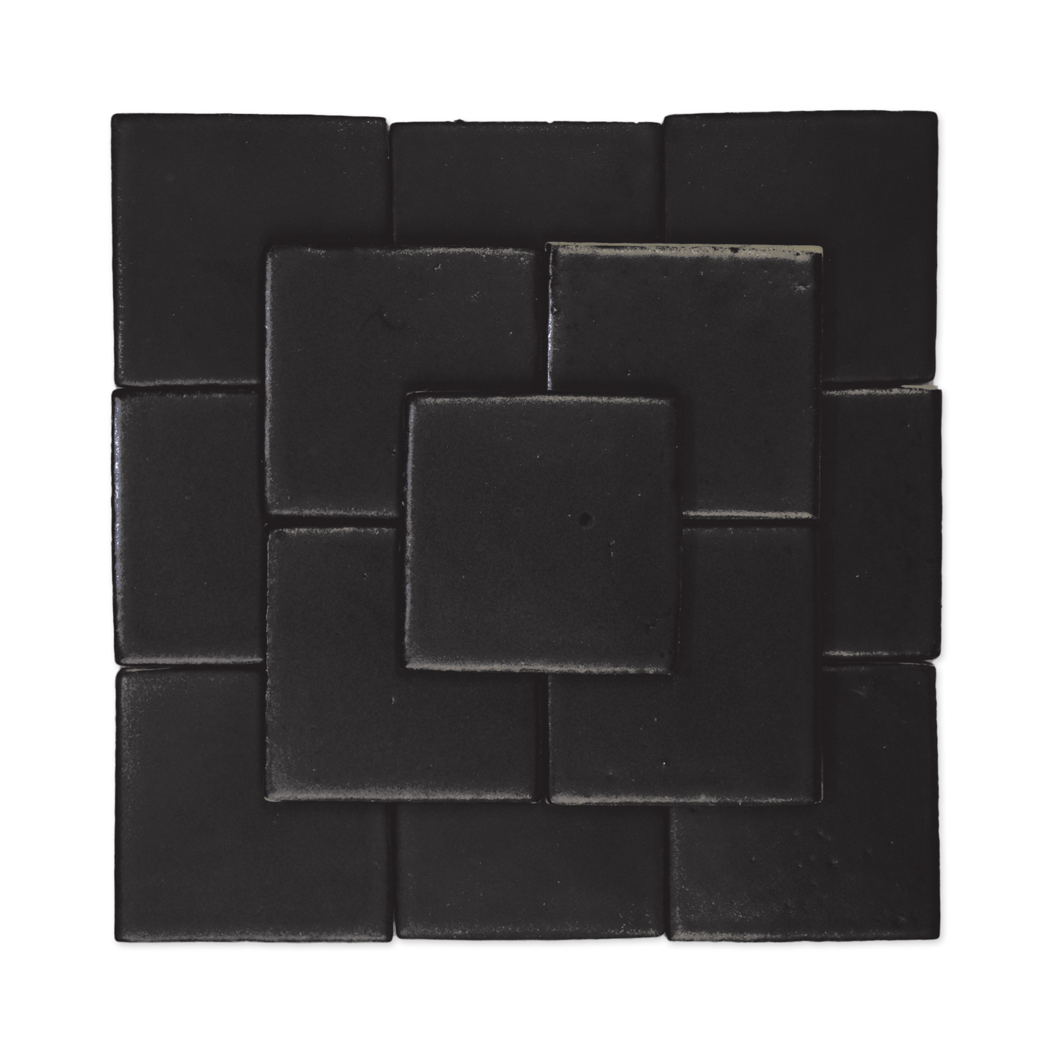 Stoneware 3.5x3.5 Coal Black Matte Tile - Cemento Collection