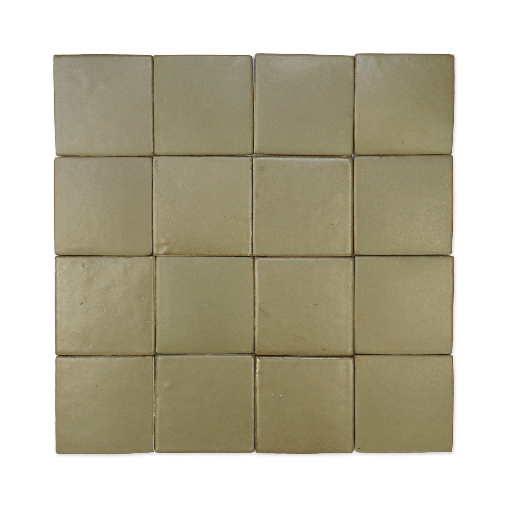 Stoneware 3.5x3.5 Pine Needle Green Matte Tile - Cemento Collection