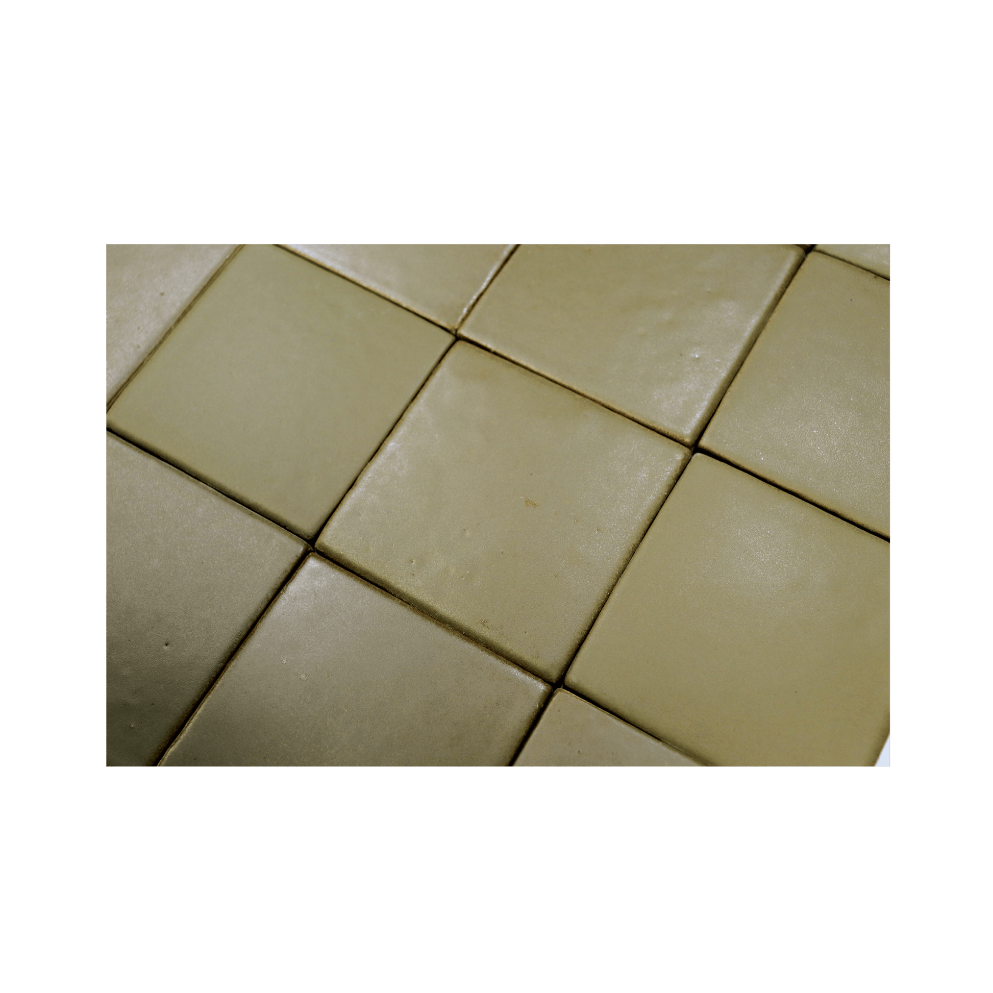 Stoneware 3.5x3.5 Pine Needle Green Matte Tile - Cemento Collection