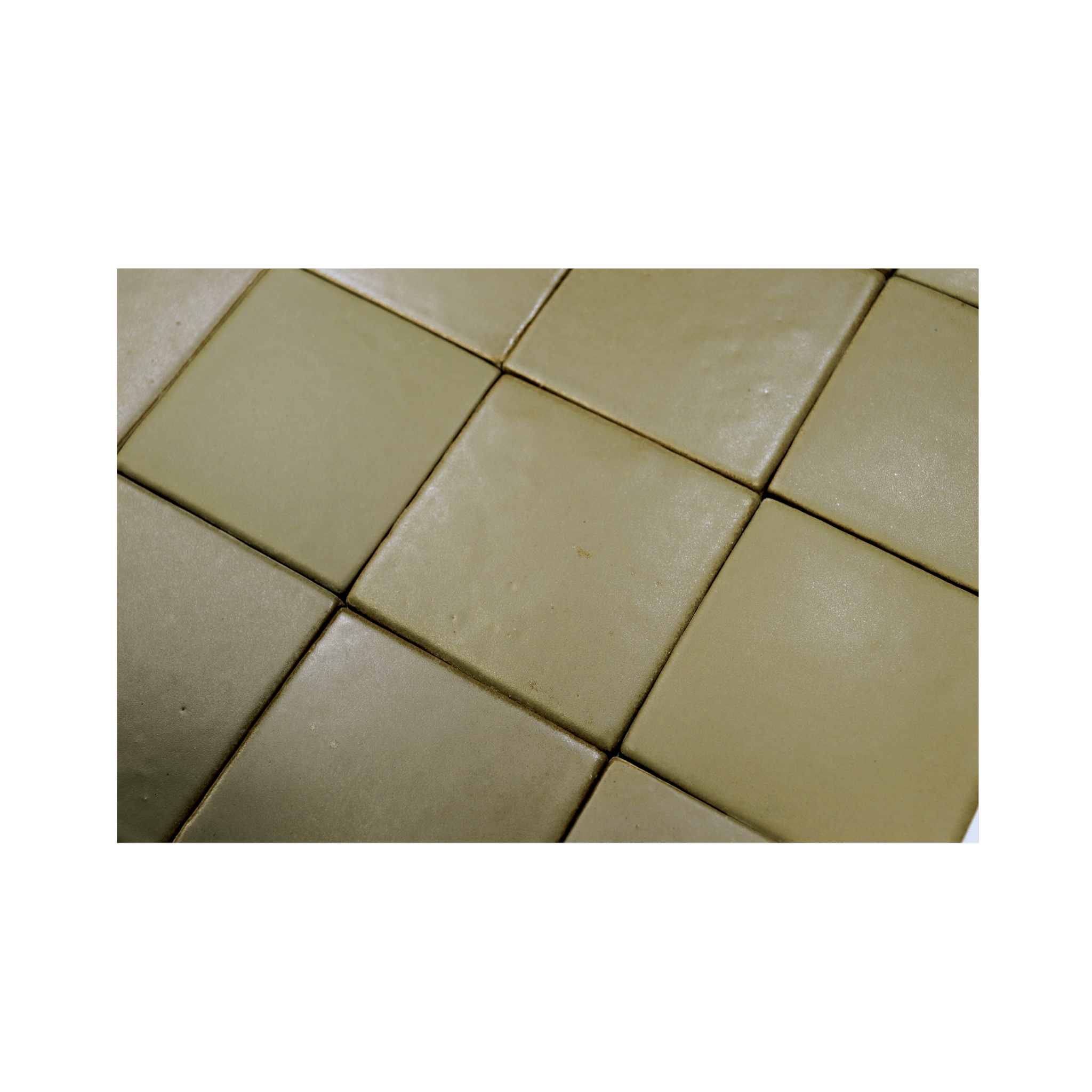 Stoneware 3.5x3.5 Pine Needle Green Matte Tile - Cemento Collection