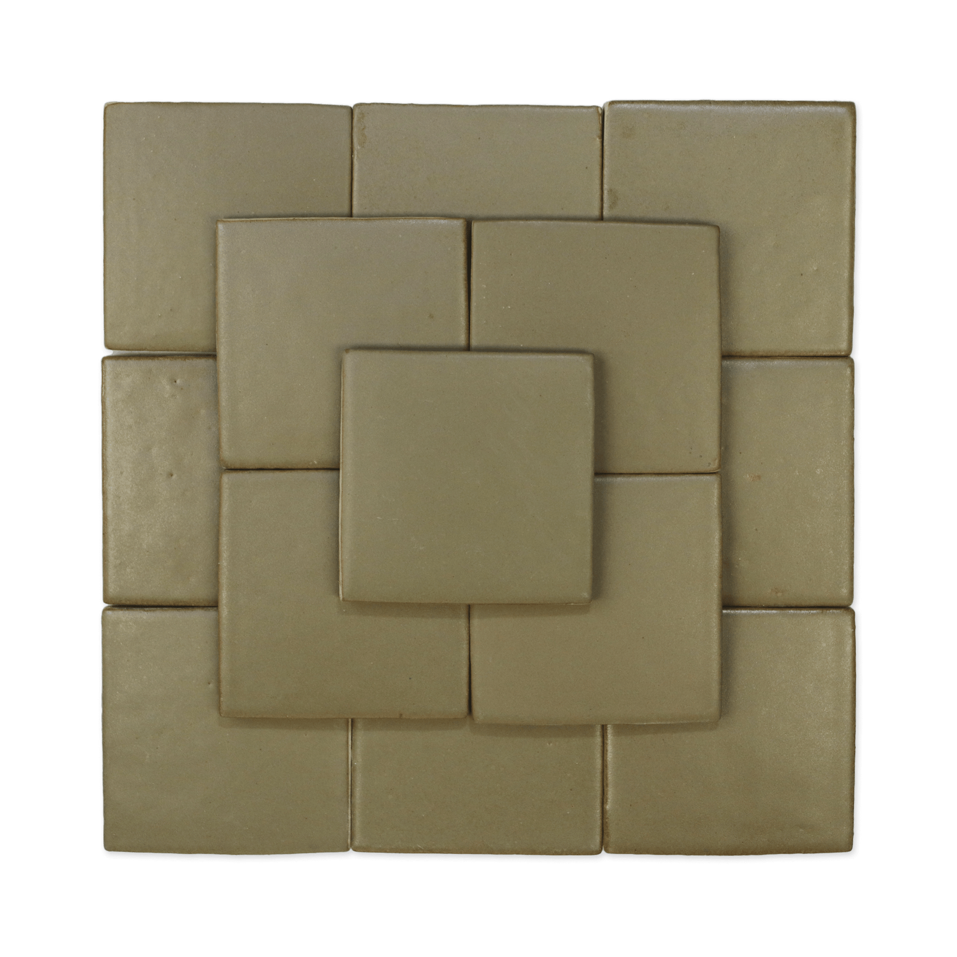 Stoneware 3.5x3.5 Pine Needle Green Matte Tile - Cemento Collection