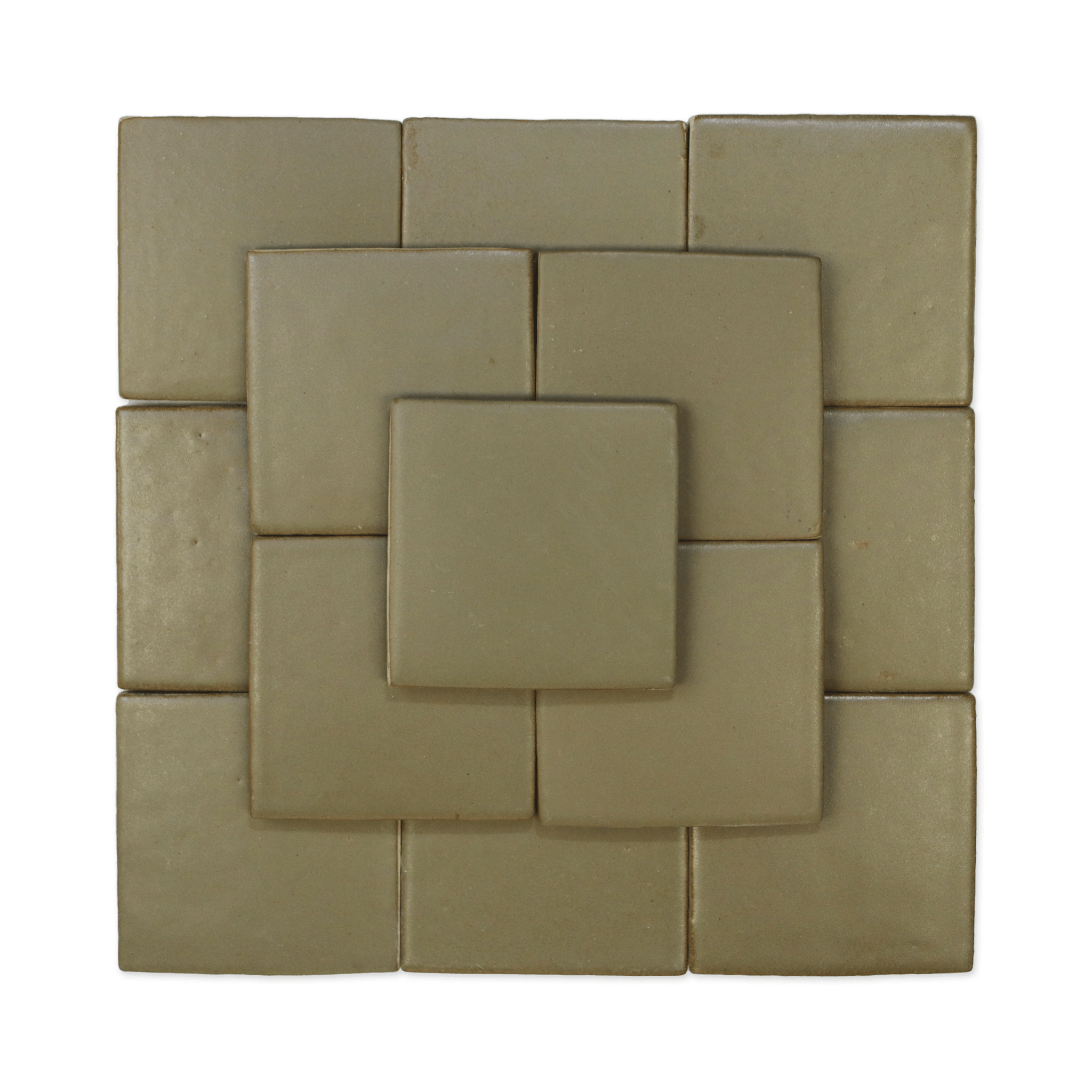Stoneware 3.5x3.5 Pine Needle Green Matte Tile - Cemento Collection