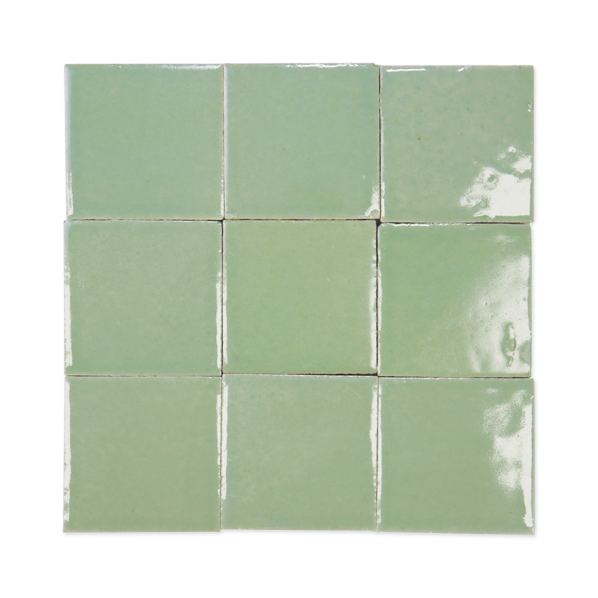Stoneware 3.5x3.5 Seafoam Green Glossy Tile - Cemento Collection