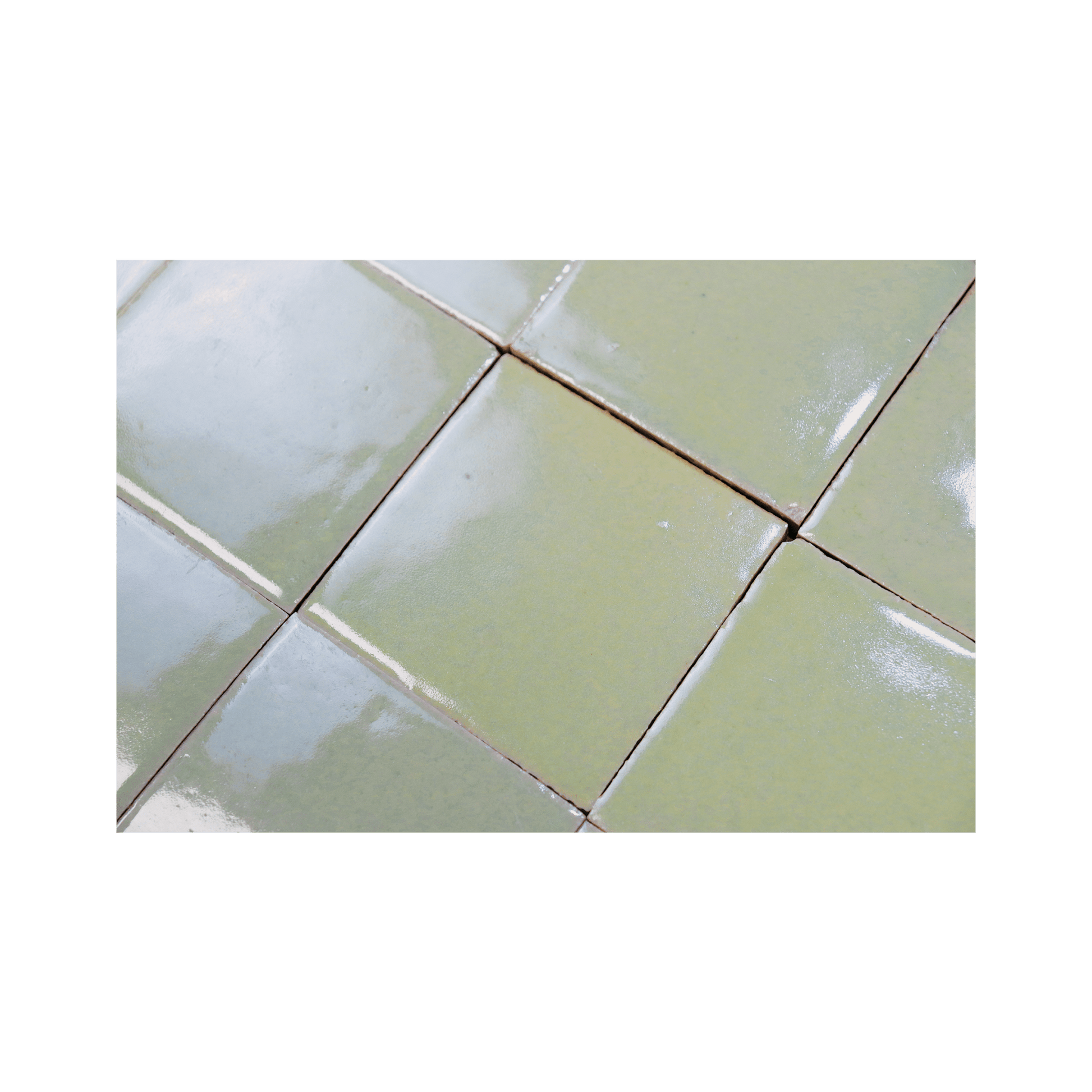 Stoneware 3.5x3.5 Seafoam Green Glossy Tile - Cemento Collection