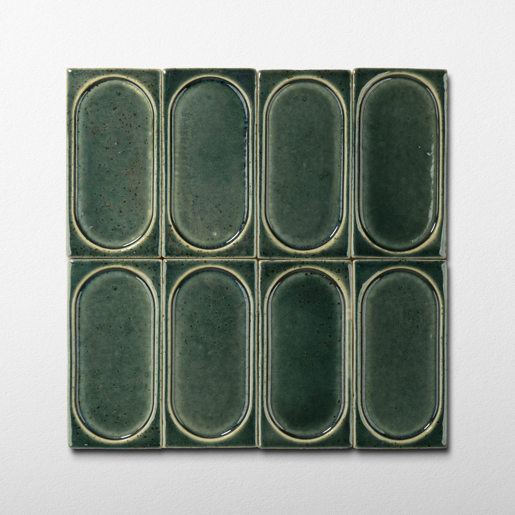 Stoneware 3x6 Atlas Green Arched Glossy Tile