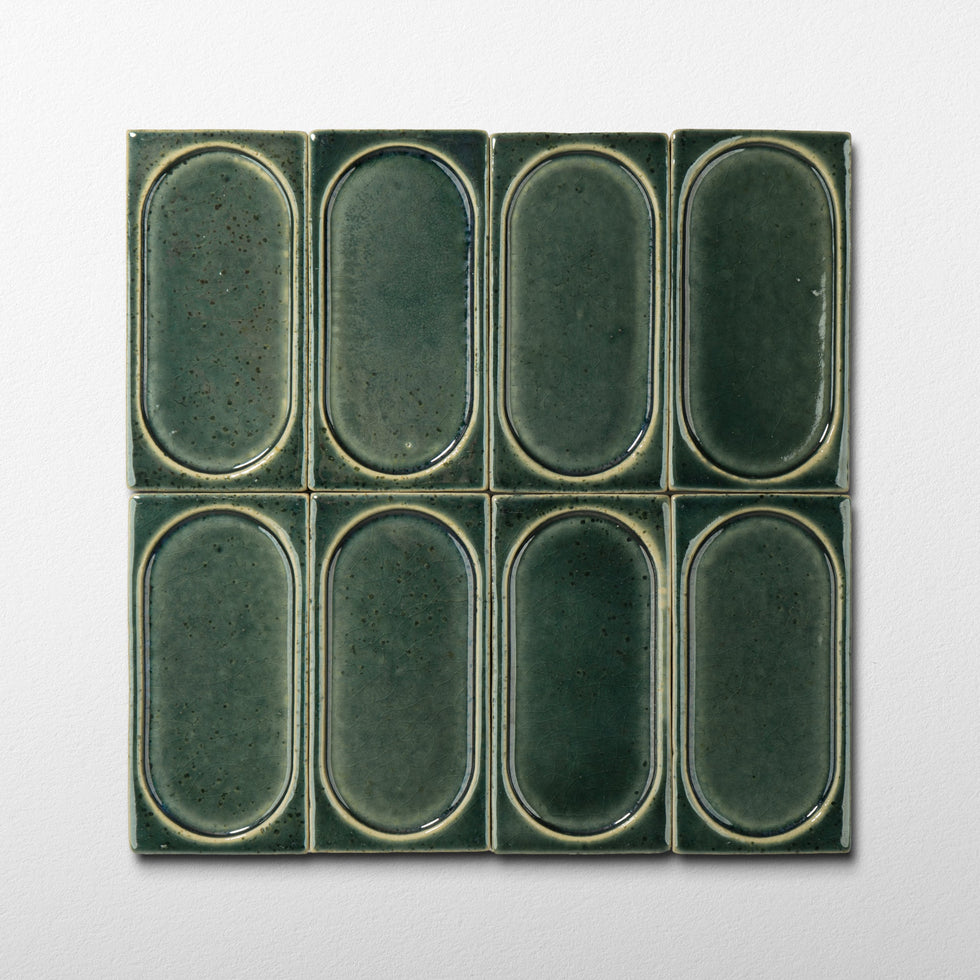 Green Stone Tile 3x6 Arched - Cemento Collection