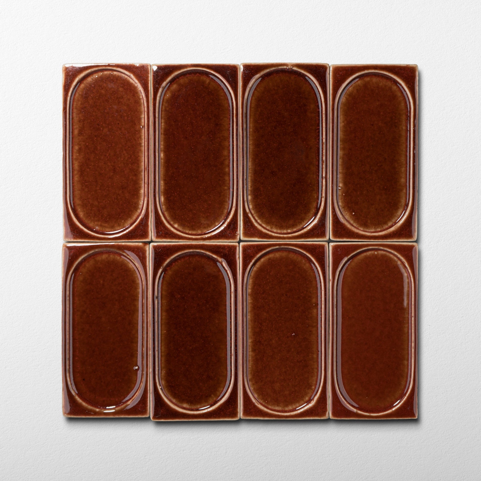Stoneware 3x6 Blood Orange Arched Glossy Tile