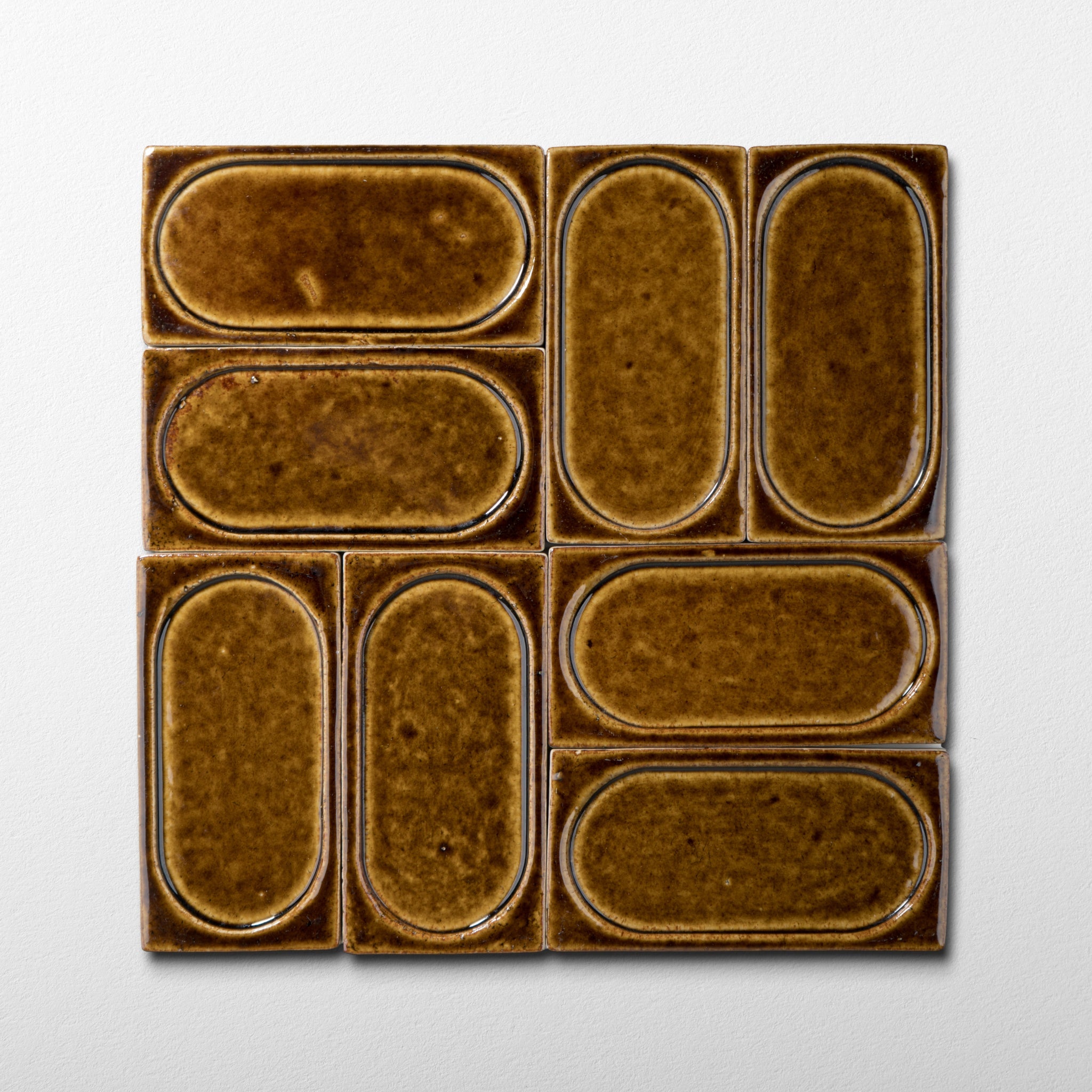 Chocolate Brown Arched  Glossy Handmade Tile