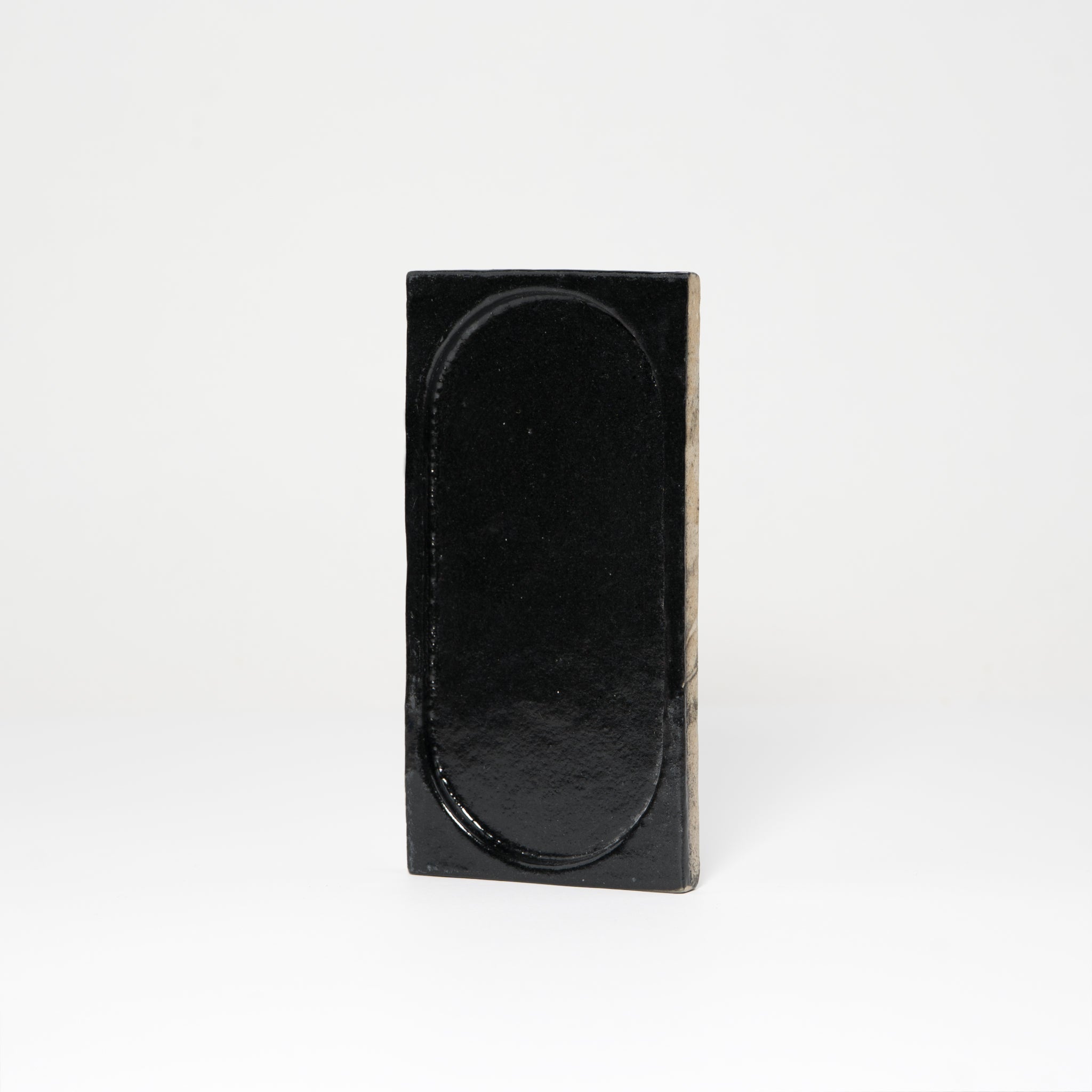 Coal Black Arched Glossy Tile