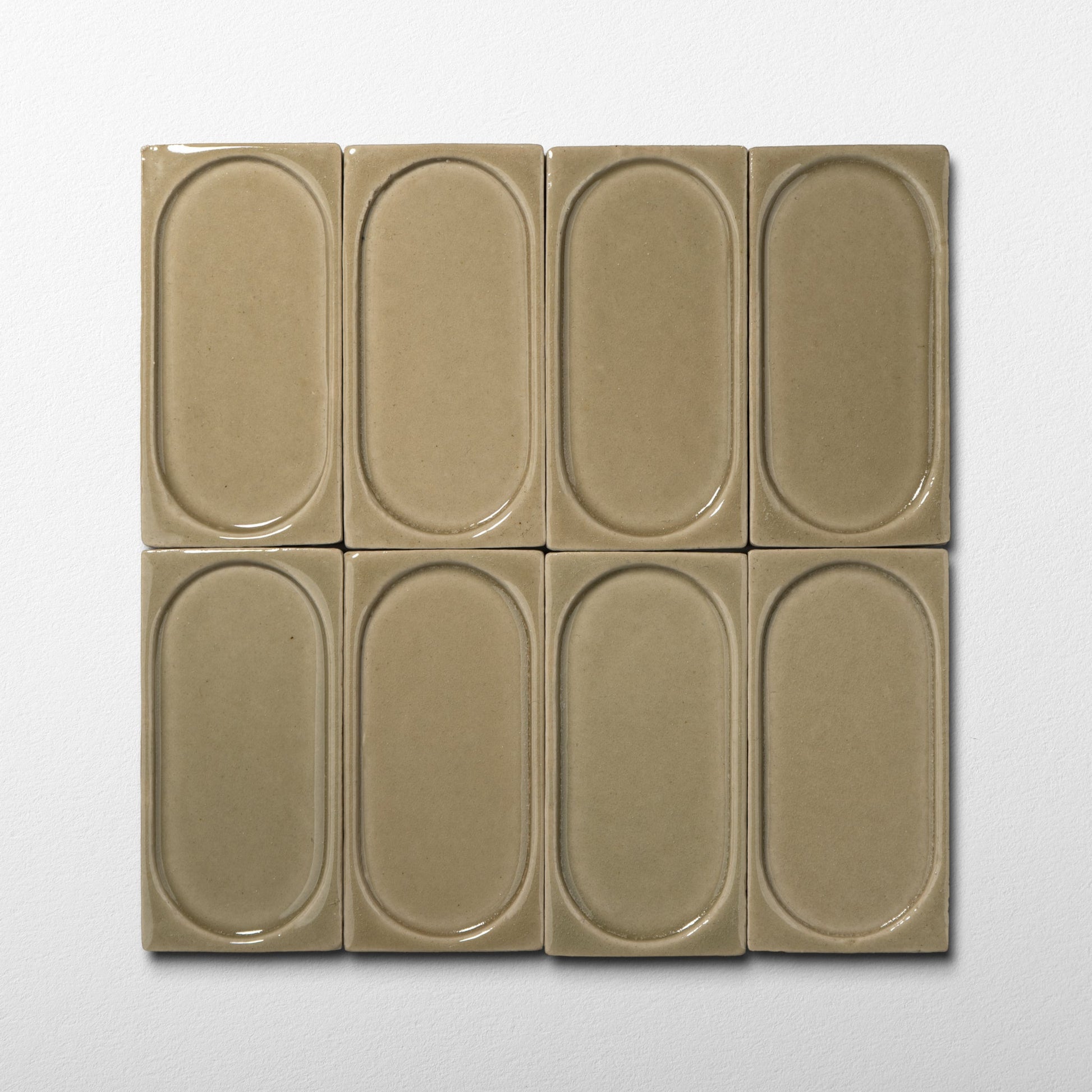 Stoneware 3x6 Ginger Sugar Arched Glossy Tile