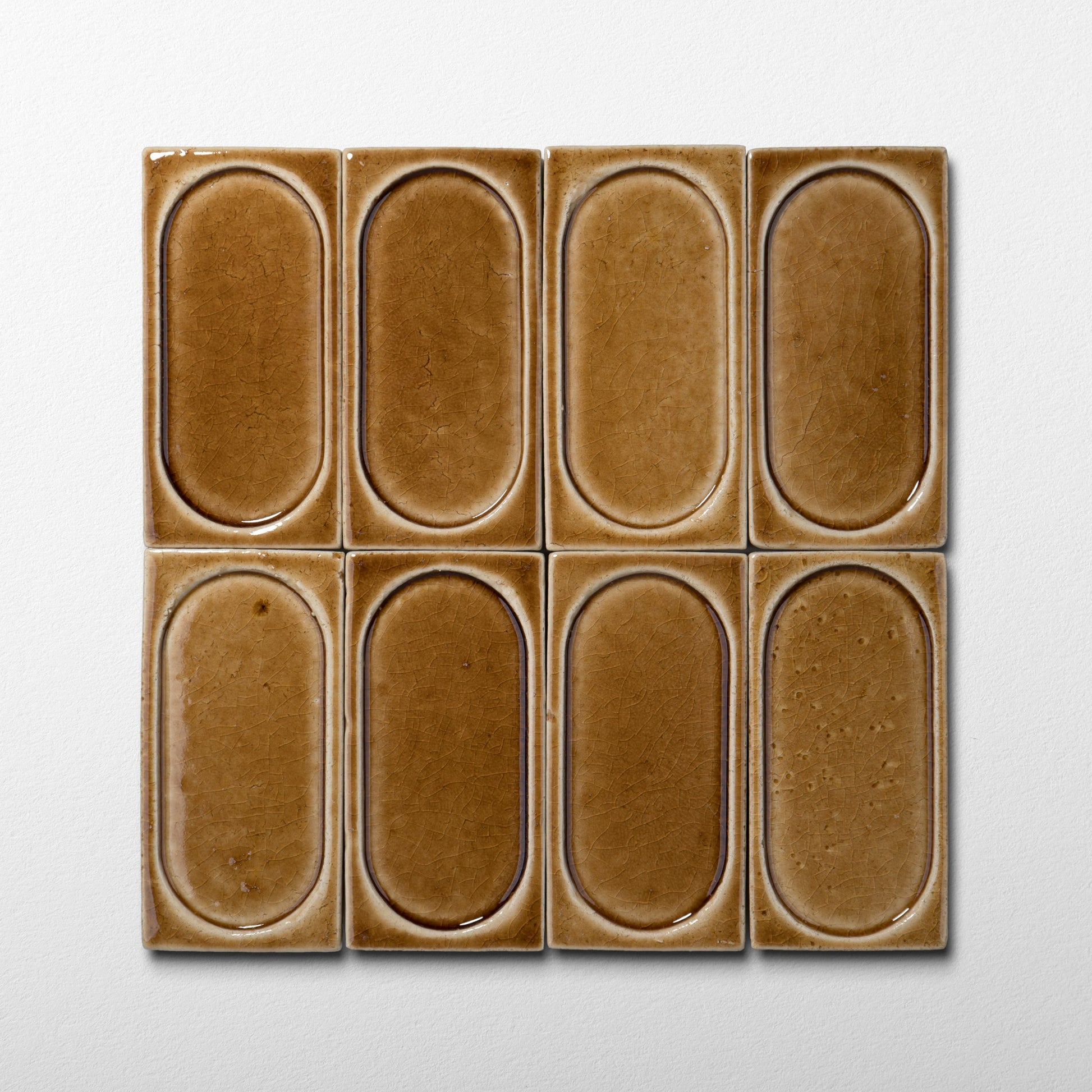 Stoneware 3x6 Honey Nougat Arched Glossy Tile