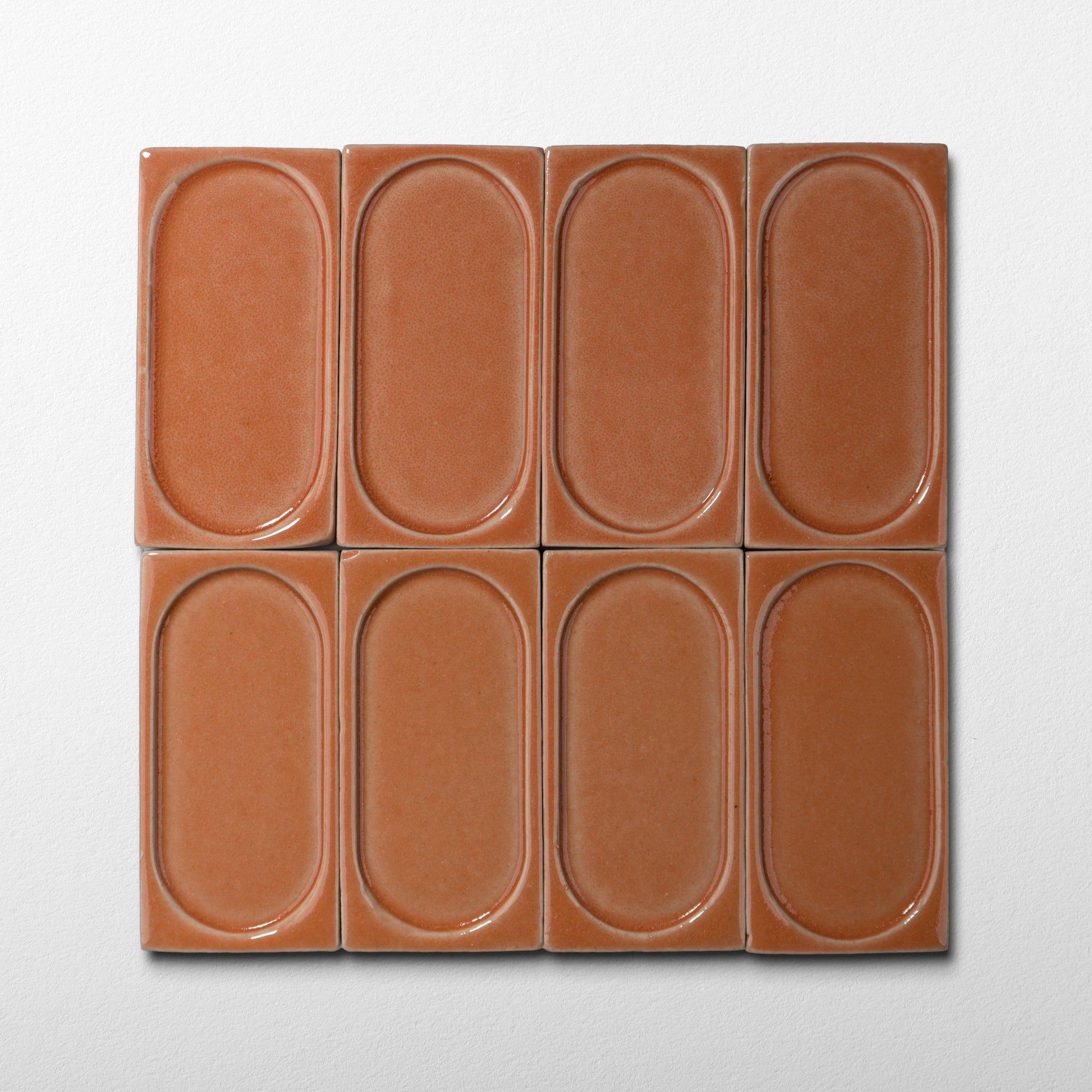 Stoneware 3x6 Orange Liqueur Arched Glossy Tile