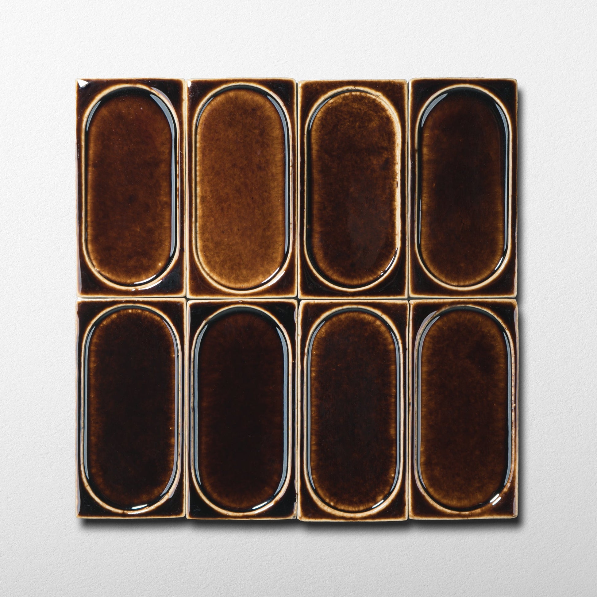 Stoneware 3x6 Red Garnet Arched Glossy Tile