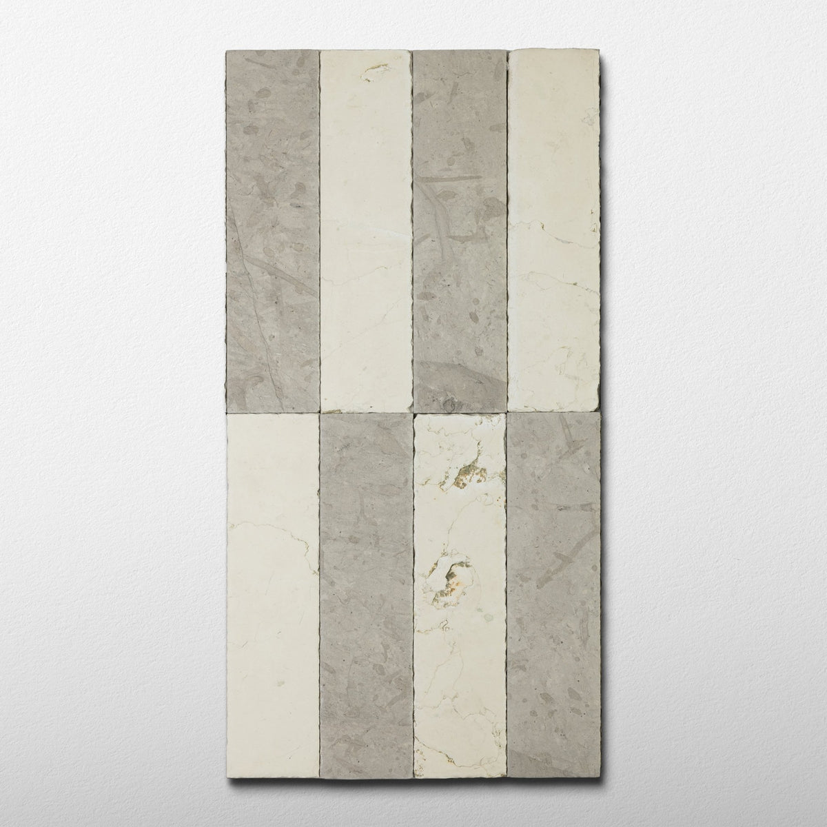 Tala Grey X Bianco Perlino 3x12 Patina Checker Tile - Cemento Collection