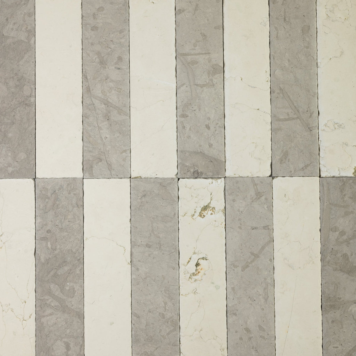 Tala Grey X Bianco Perlino 3x12 Patina Checker Tile - Cemento Collection