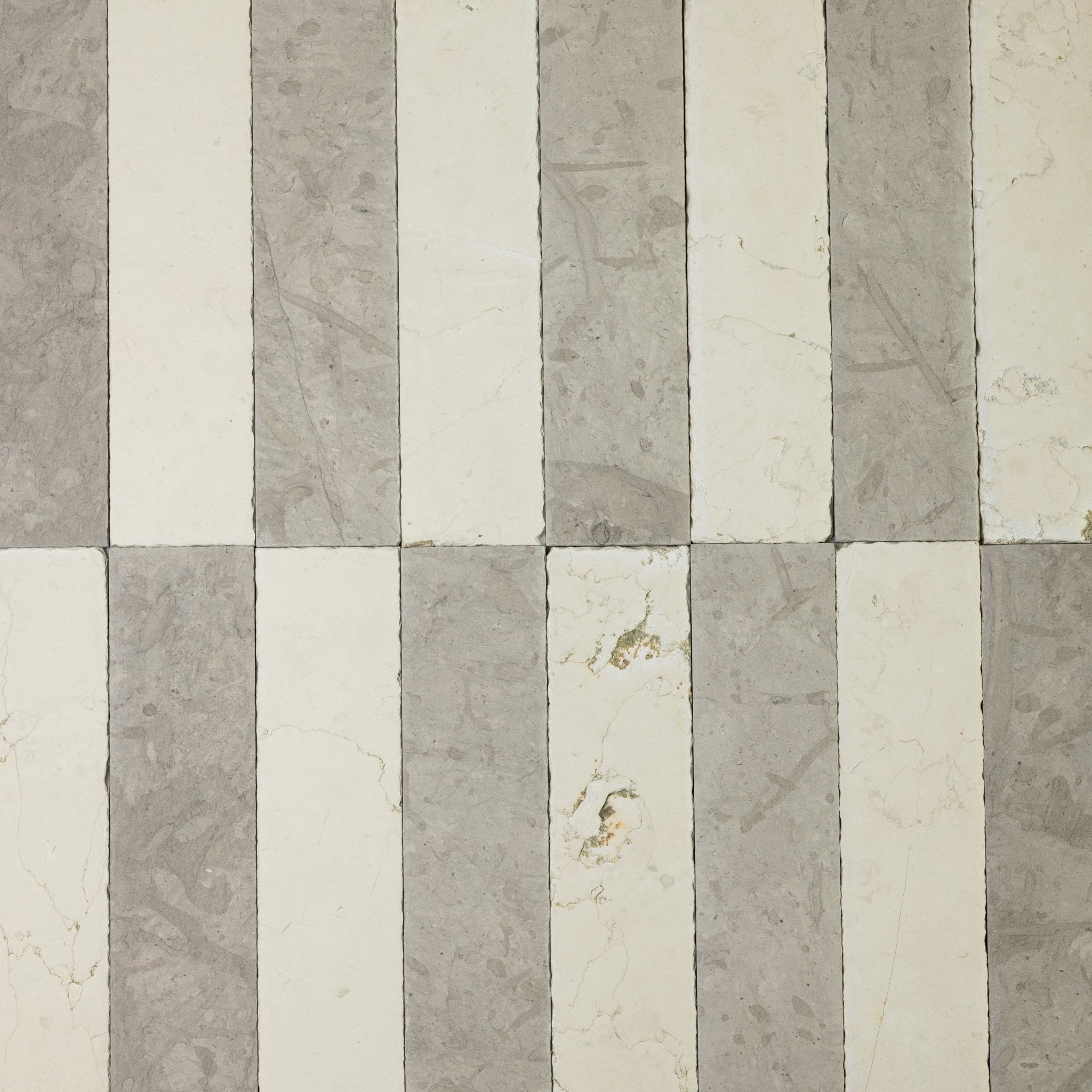 Tala Grey X Bianco Perlino 3x12 Patina Checker Tile - Cemento Collection