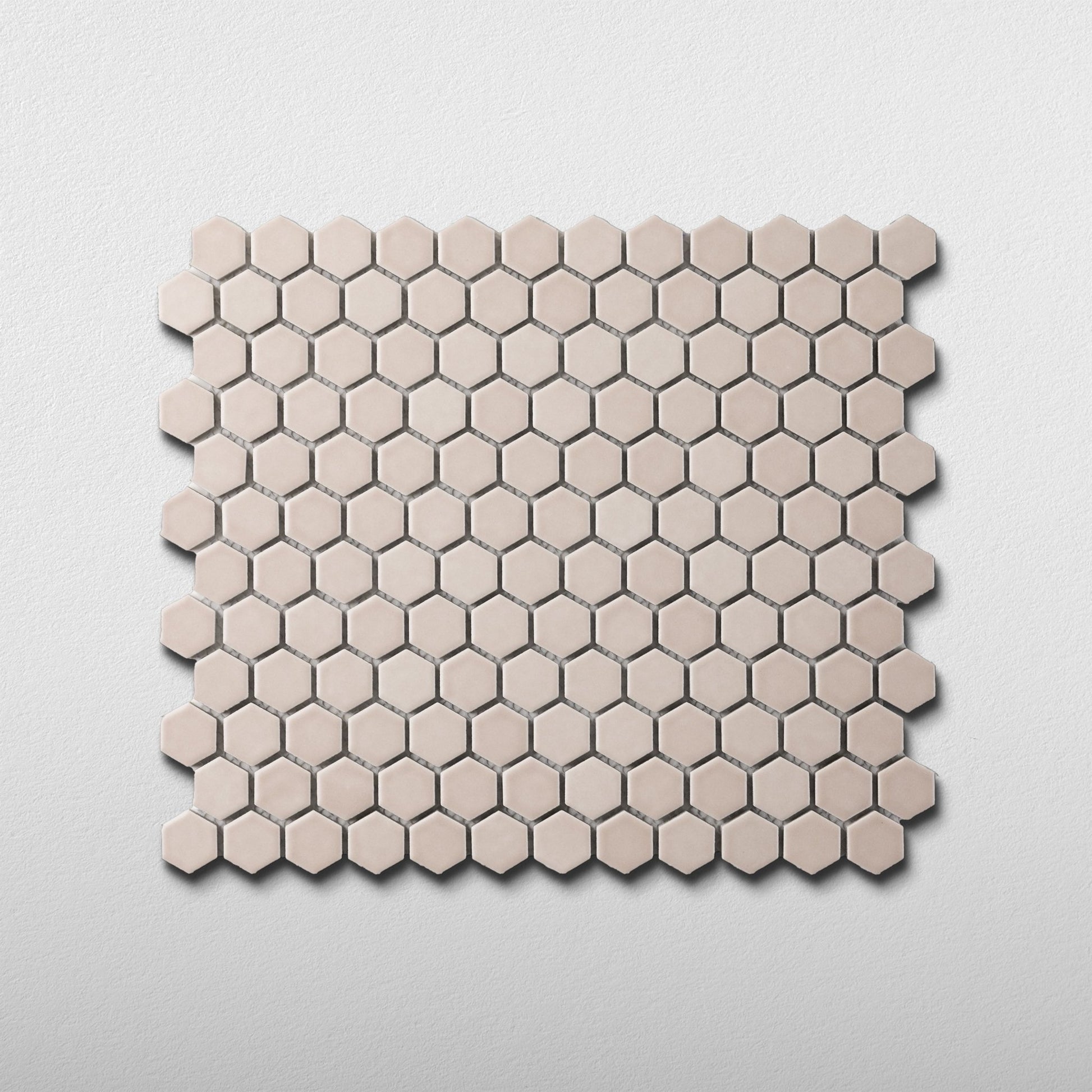 Tan 1" Hexagon Matte Porcelain Mosaic Tile - Cemento Collection